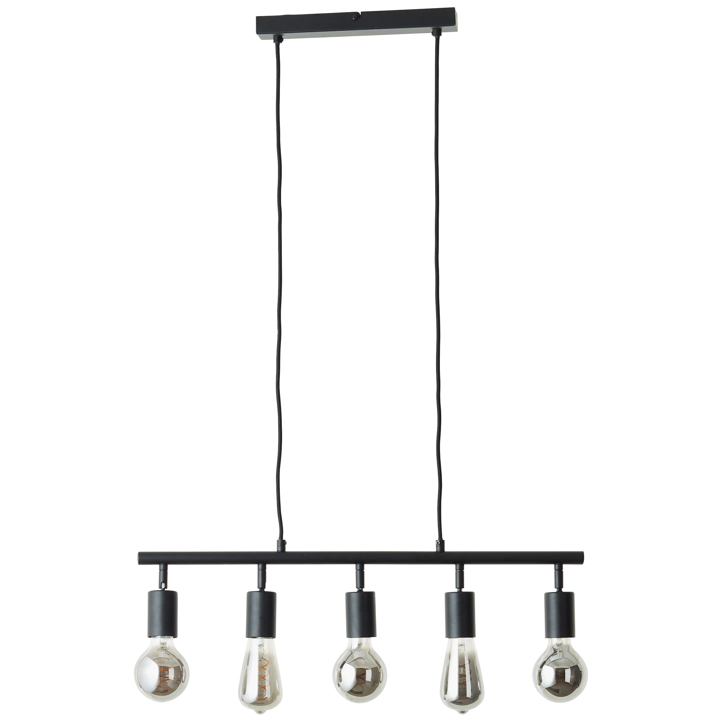 Brilliant Pendelleuchte »Tiffany«, 5 flammig-flammig, 90 x 63 cm, E27,  höhenverstellbar, Metall, schwarz matt | BAUR