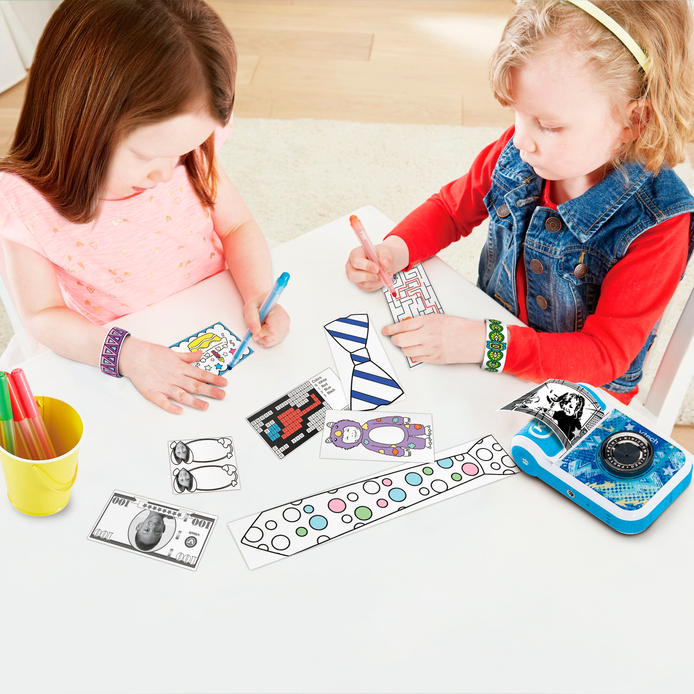 Vtech® Kinderkamera »KidiZoom Print Cam + Scrapbook Bundle«, 5 MP, mit eingebautem Thermodrucker, inkl, Thermopapier, Scrapbook + Stift