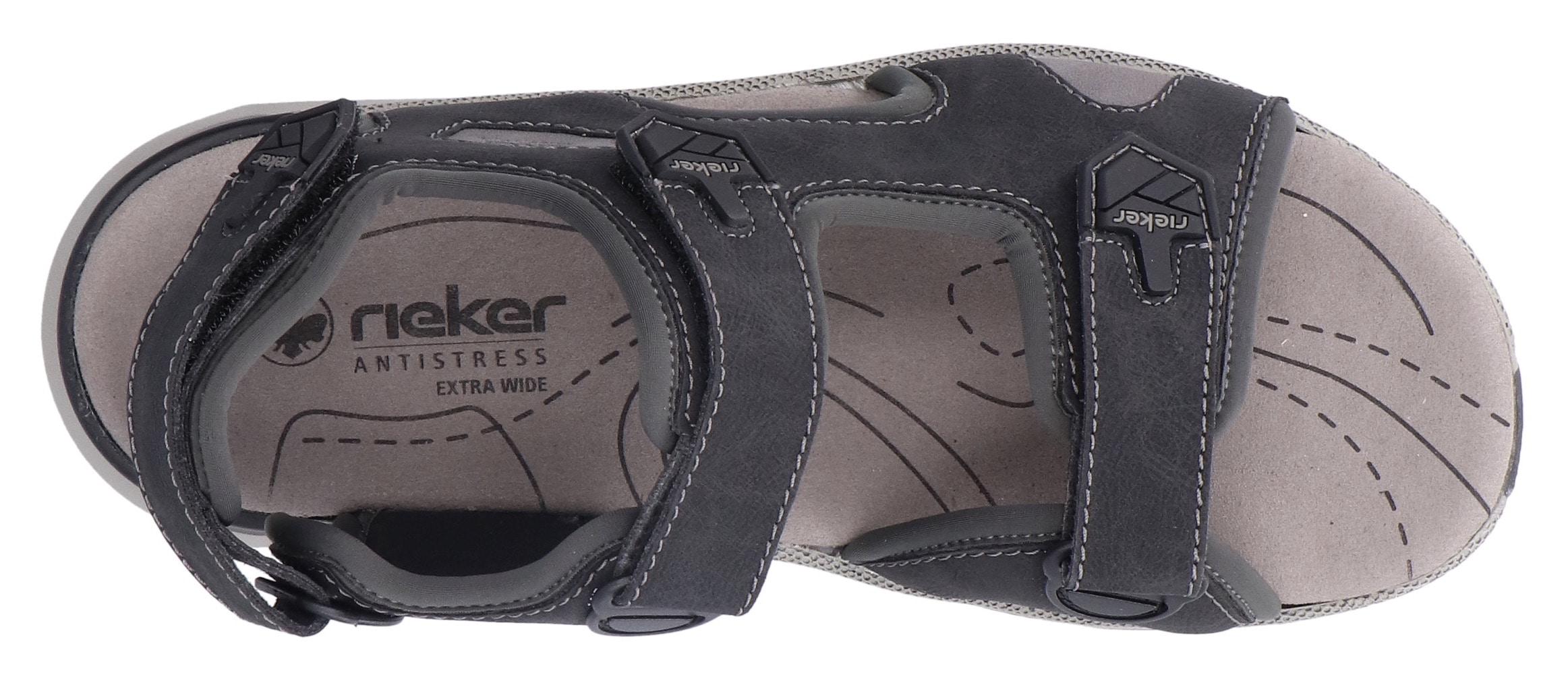 Rieker Sandale, Trekkingsandale, Outdoorsandale, Sommerschuh mit Klettverschlüssen