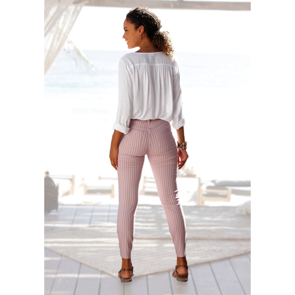 LASCANA 7/8-Jeggings, mit Streifenprint in Slim-Fit-Form, Superstretch-Qualität