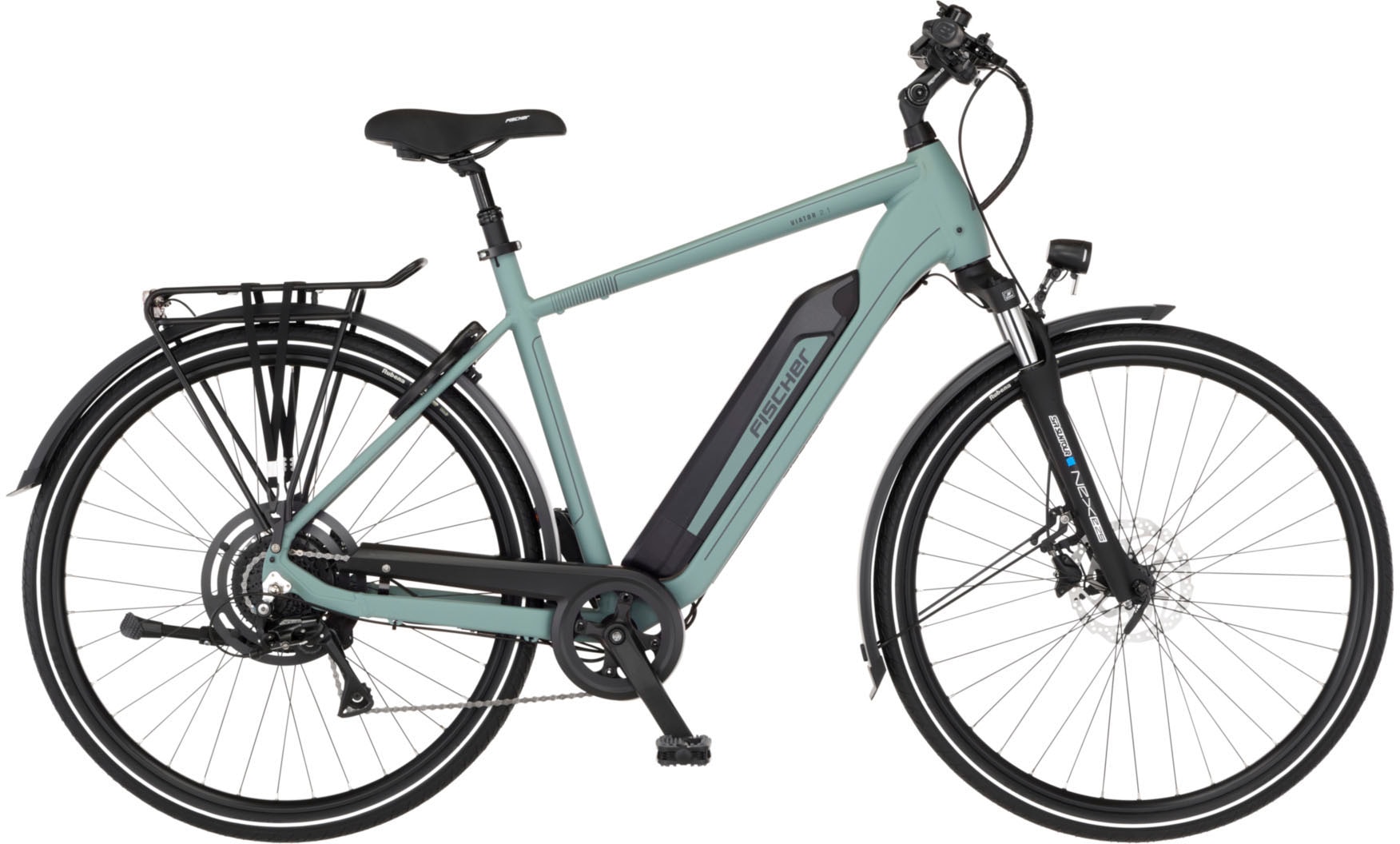 FISCHER Fahrrad "VIATOR 2.1 459 55 ACTIVE" 8 Gang Shimano ACERA Schaltwerk Heckmotor mit Akku-Ladegerät mit Werkzeug, Pedelec, Elektrofahrrad für Damen und Herren