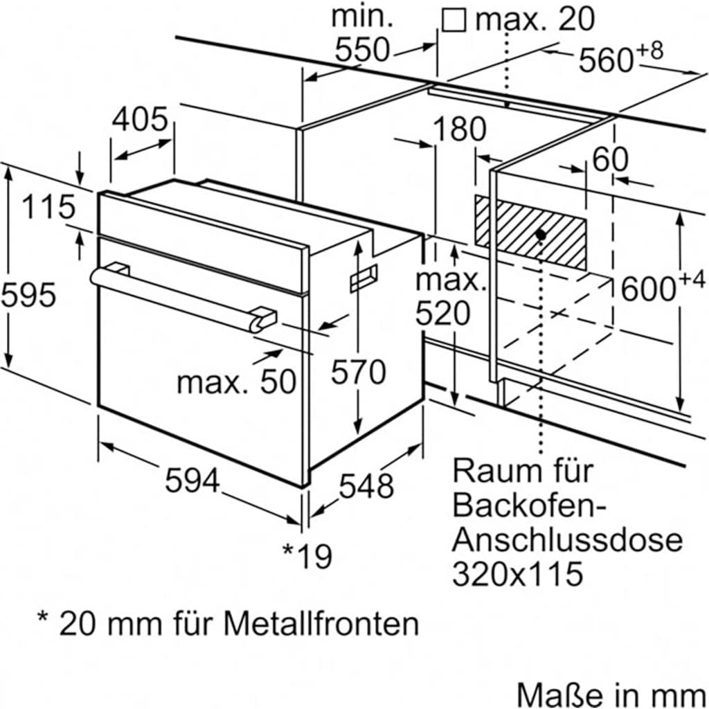 SIEMENS Einbaubackofen »HB113FBS1«, iQ100, HB113FBS1, mit Backauszug