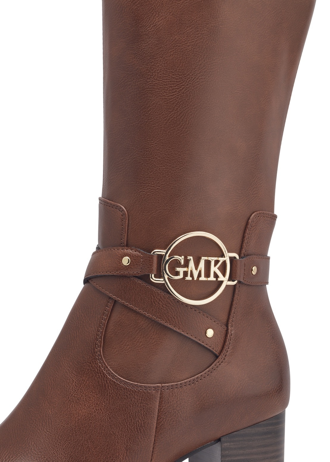 MARCO TOZZI by GMK Stiefel »ANGIO«, Blockabsatz, Langschaftstiefel, Businessstiefel, schicke Logo-Spange