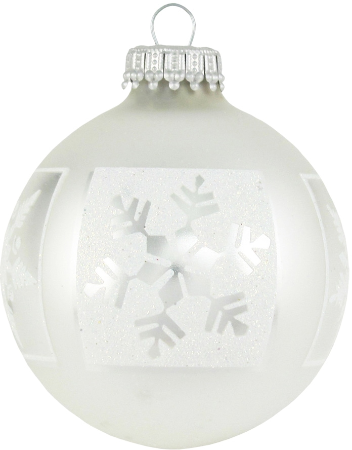 Weihnachtsdeko, Lauscha kaufen Krebs Glas Weihnachtsbaumkugel Schneeflocken 4 | (Set, St.), mit BAUR Christbaumschmuck, »CBK90160, Christbaumkugeln Glas«,