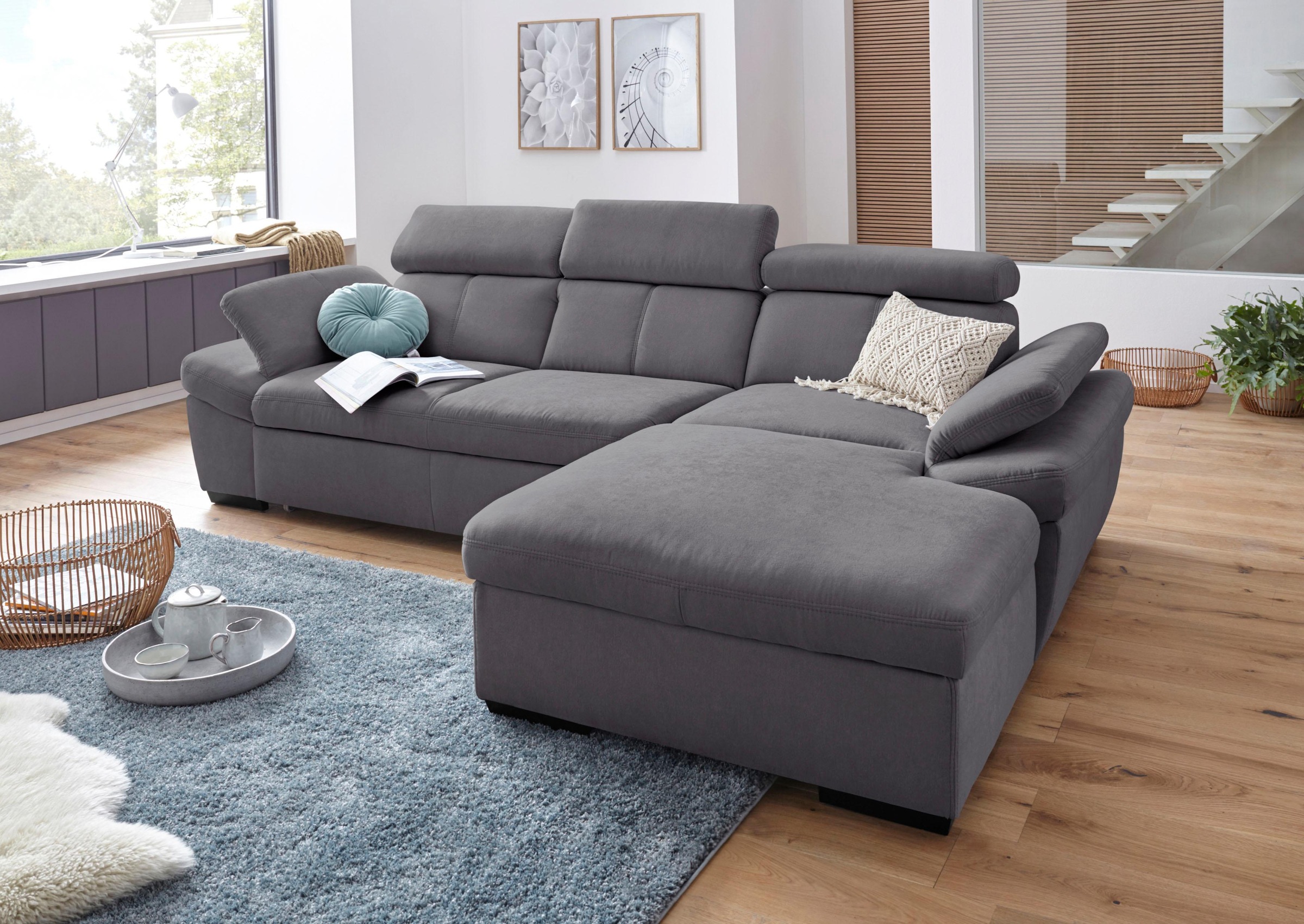 exxpo - sofa fashion Ecksofa "Salerno, inkl. Kopf- und Armteilverstellung, günstig online kaufen