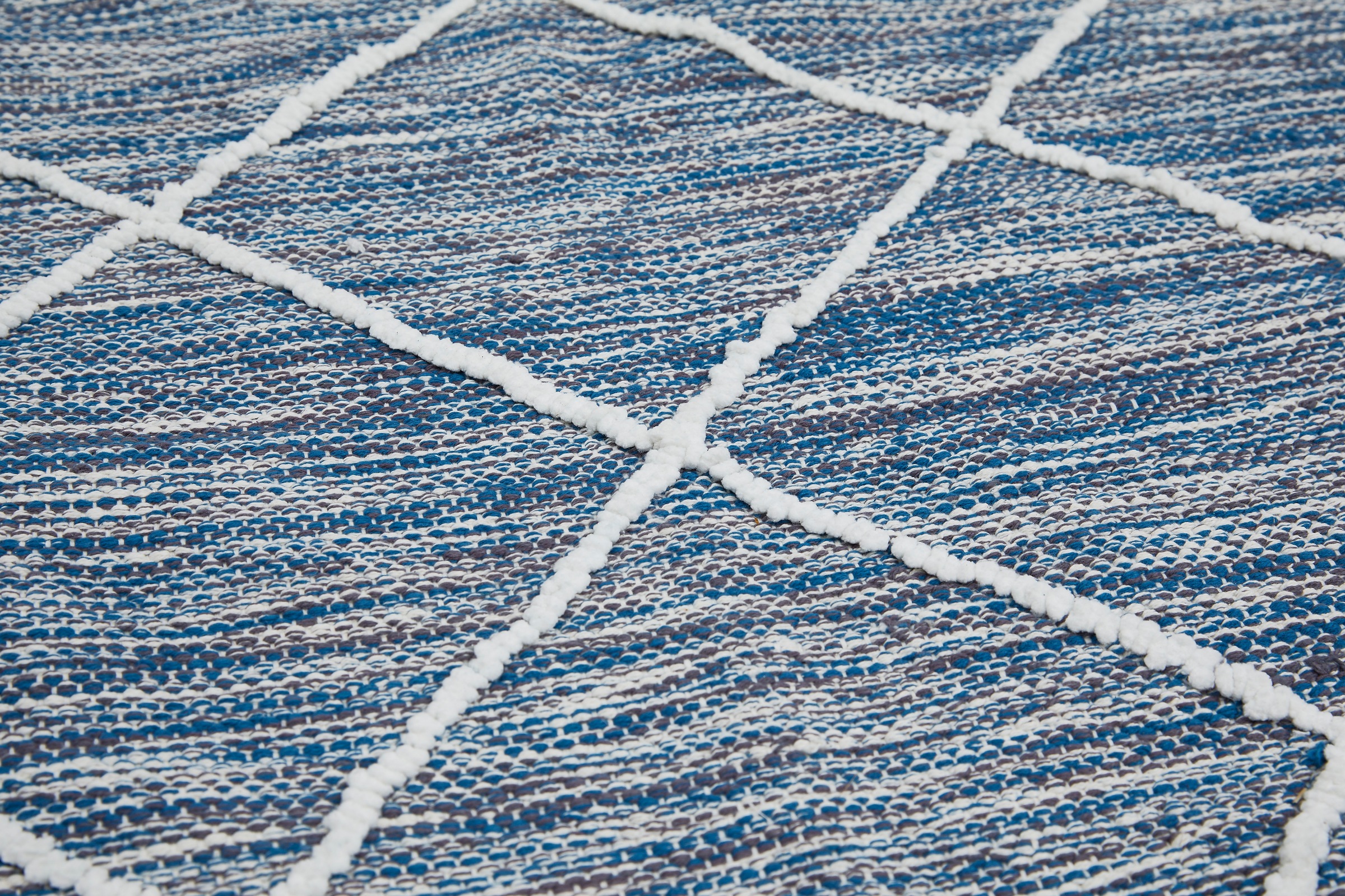 LUXOR living Teppich »Pantin«, rechteckig, Handweb, Flachgewebe, reine Baumwolle, handgewebt, Rauten Design