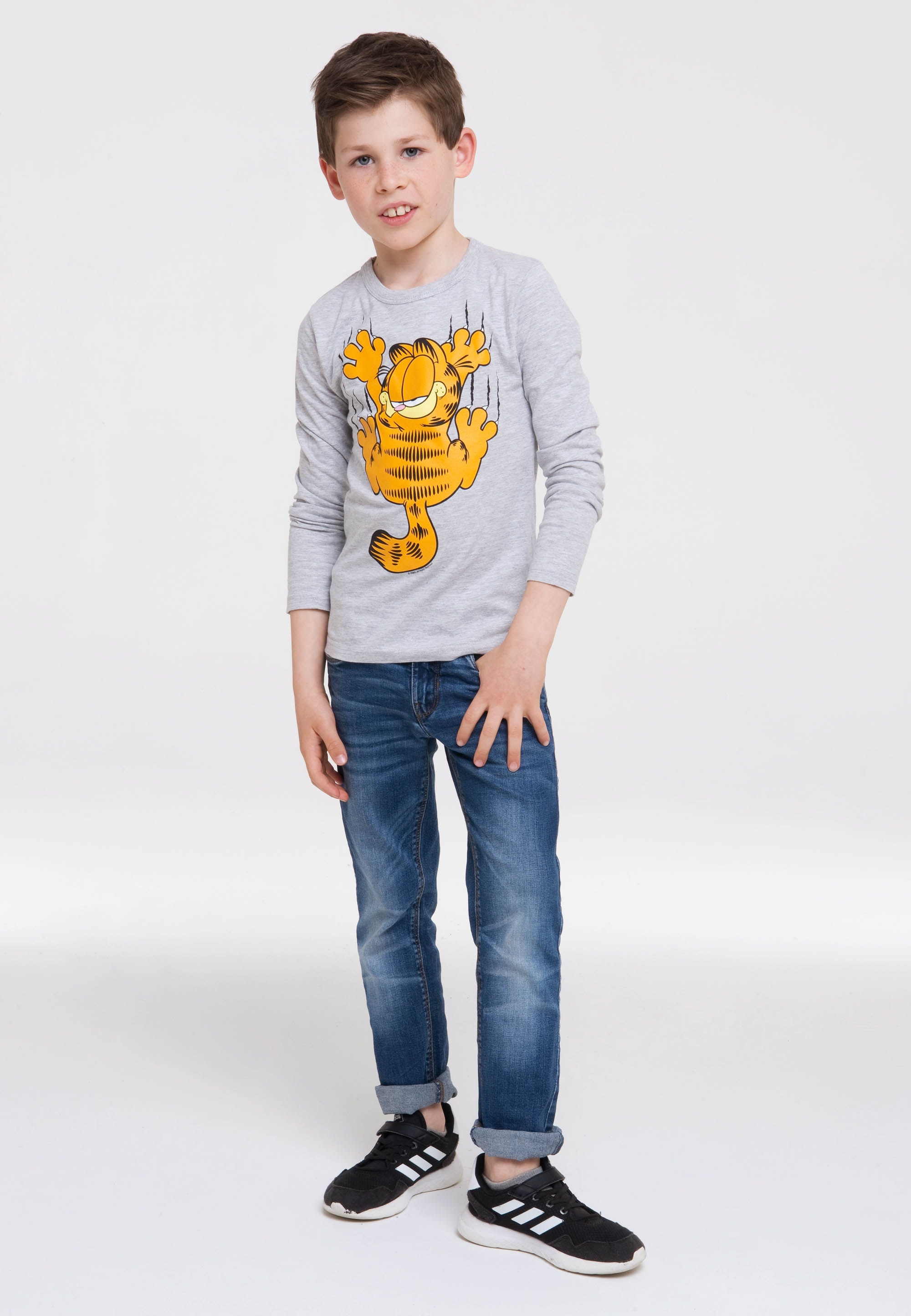BAUR lässigem | mit bestellen Langarmshirt »Garfield«, LOGOSHIRT Frontprint