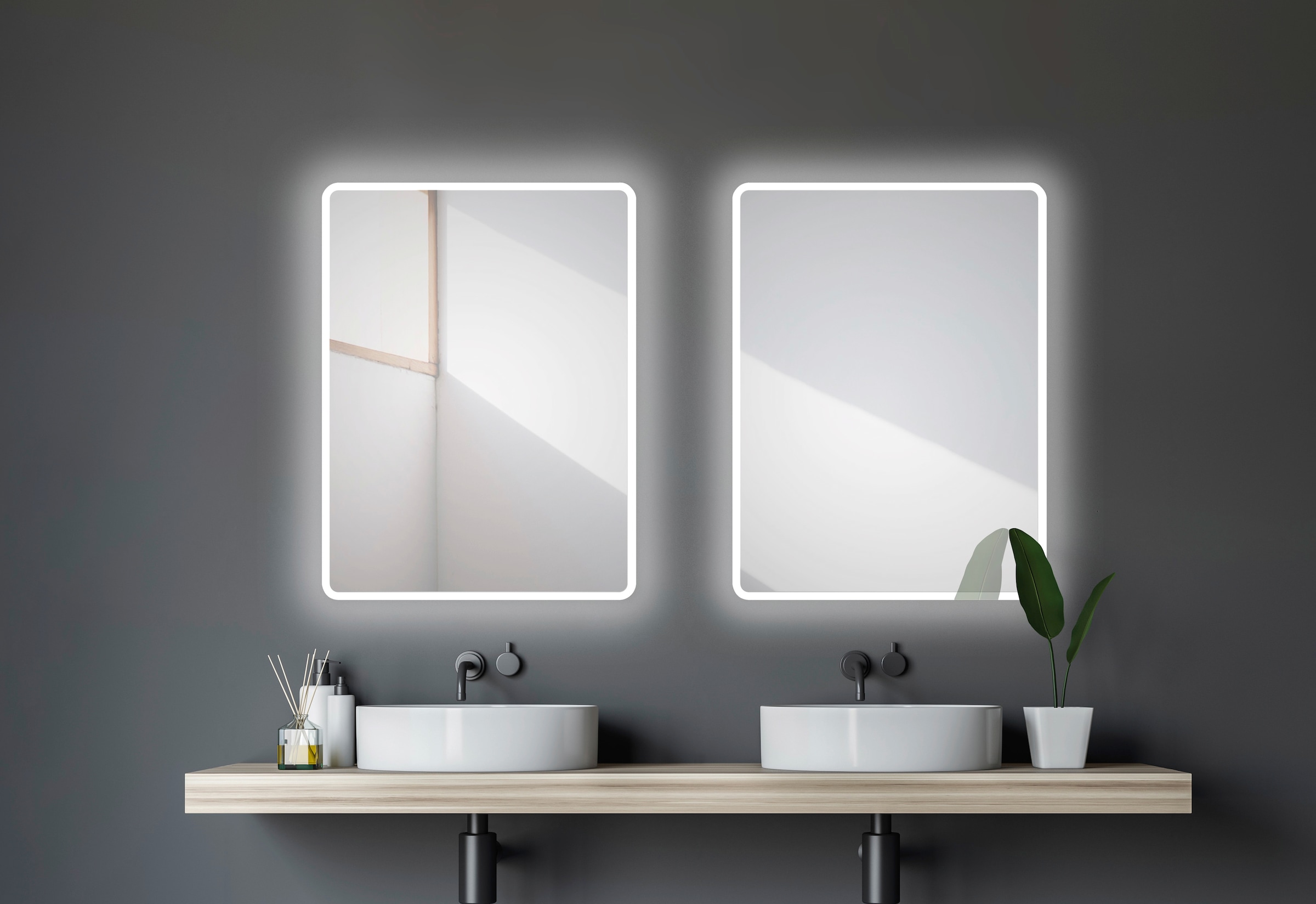 Badspiegel »Talos Moon«, 60 BAUR Talos Lichtspiegel Design cm, | Black bestellen x 80