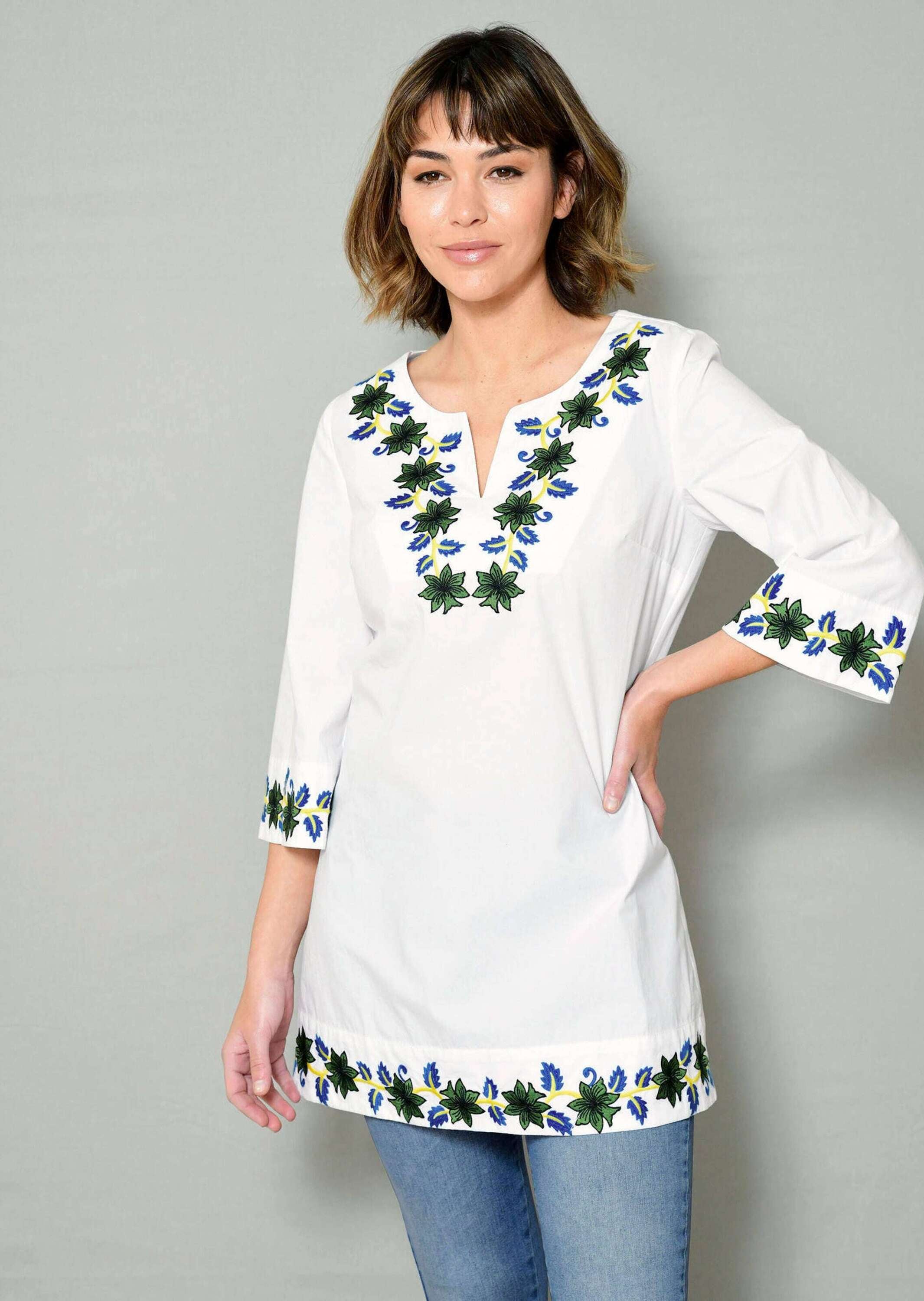 Alba Moda Tunika »Tunika Tunika mit dekorativer Stickerei«