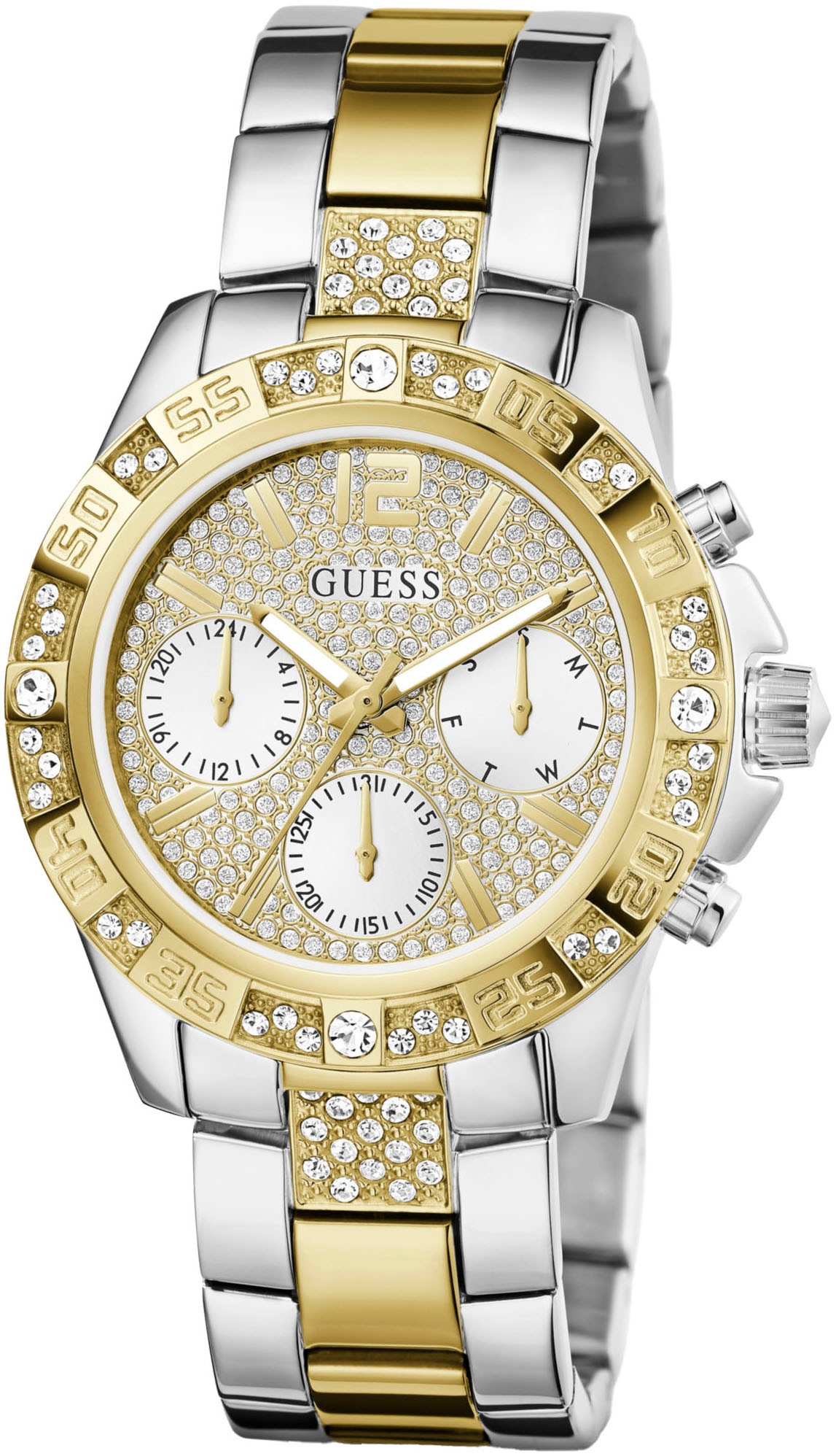 Guess Multifunktionsuhr »MAJESTY«, Quarzuhr, Armbanduhr, Damenuhr, Datum, 12/24-Std.-Anzeige