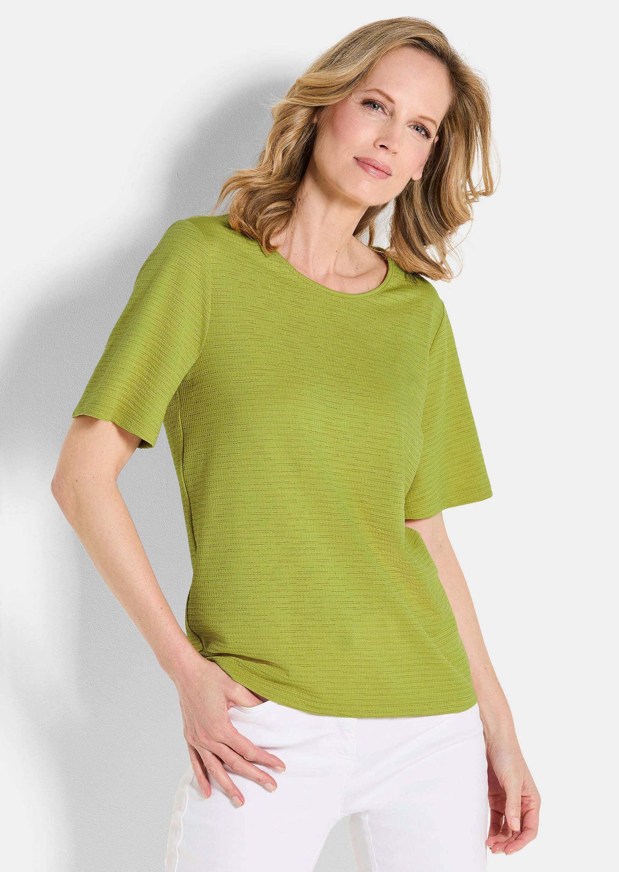 GOLDNER "Halbarm Jersey-Shirt, U-Boot-Ausschnitt" U-Boot-Ausschnitt