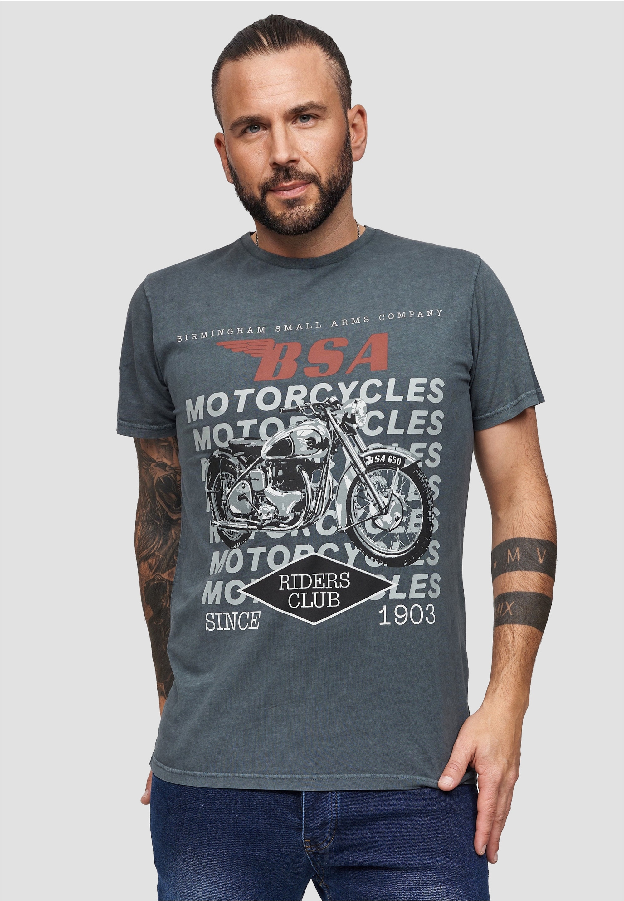 Recovered T-Shirt "BSA Birmingham Motorcycles", 1 Stk. mit coolem Print günstig online kaufen