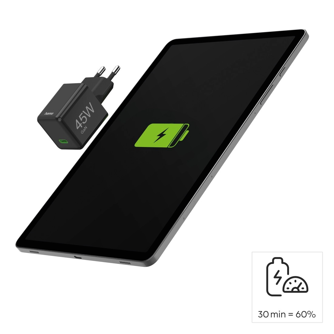 Hama Schnelllade-Gerät »Schnellladegerät (USB-C, PD/QC, extraklein 3,8 x 3,0 x 3,6 cm, 45 W)«, (1 St.)