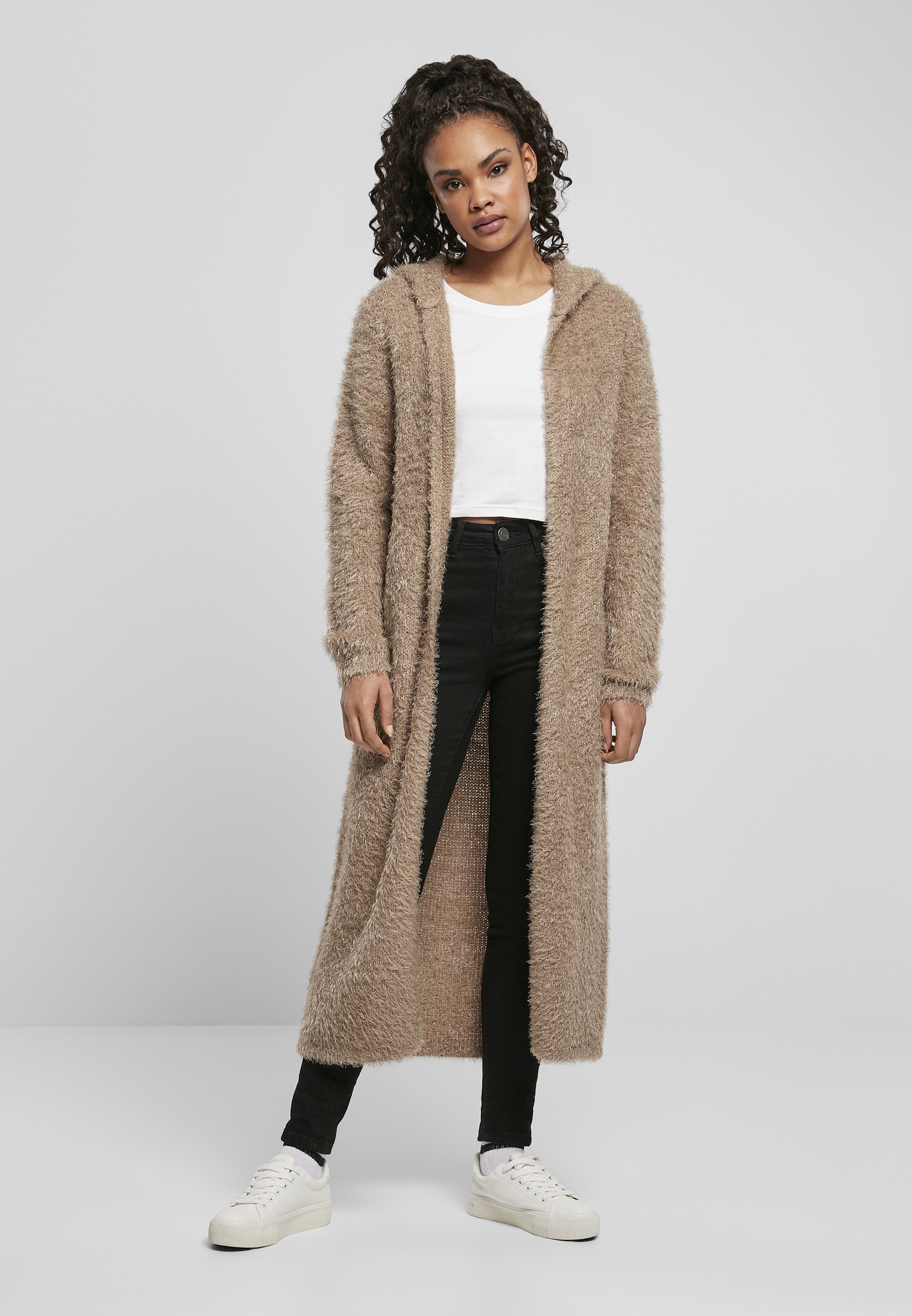 Feather Cardigan (1 Cardigan«, tlg.) bestellen Ladies | URBAN CLASSICS BAUR Hooded »Damen