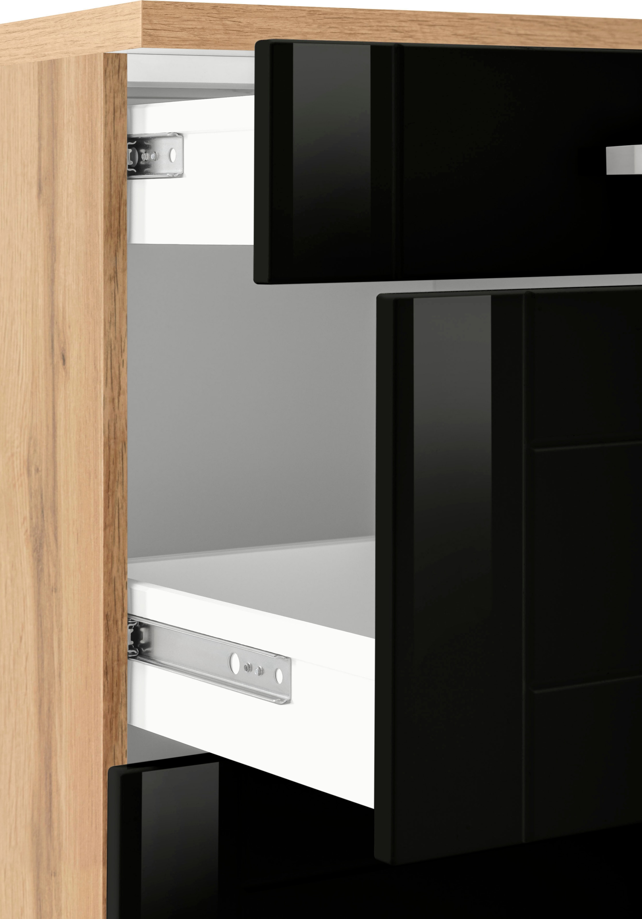 KOCHSTATION Unterschrank »KS-Tinnum«, 120 cm breit, Metallgriffe, MDF Fronten, mit 2 Schubkästen
