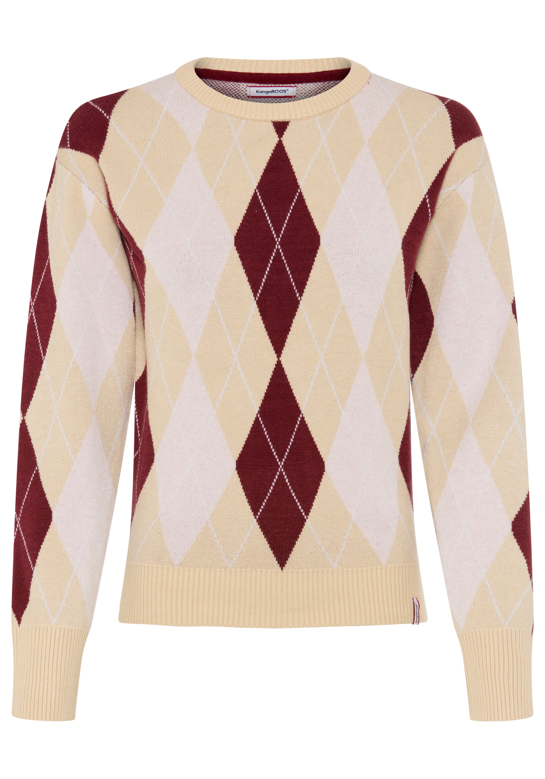 KangaROOS Strickpullover mit Rautenmuster, aus Viskose und Polyamid, Argyle
