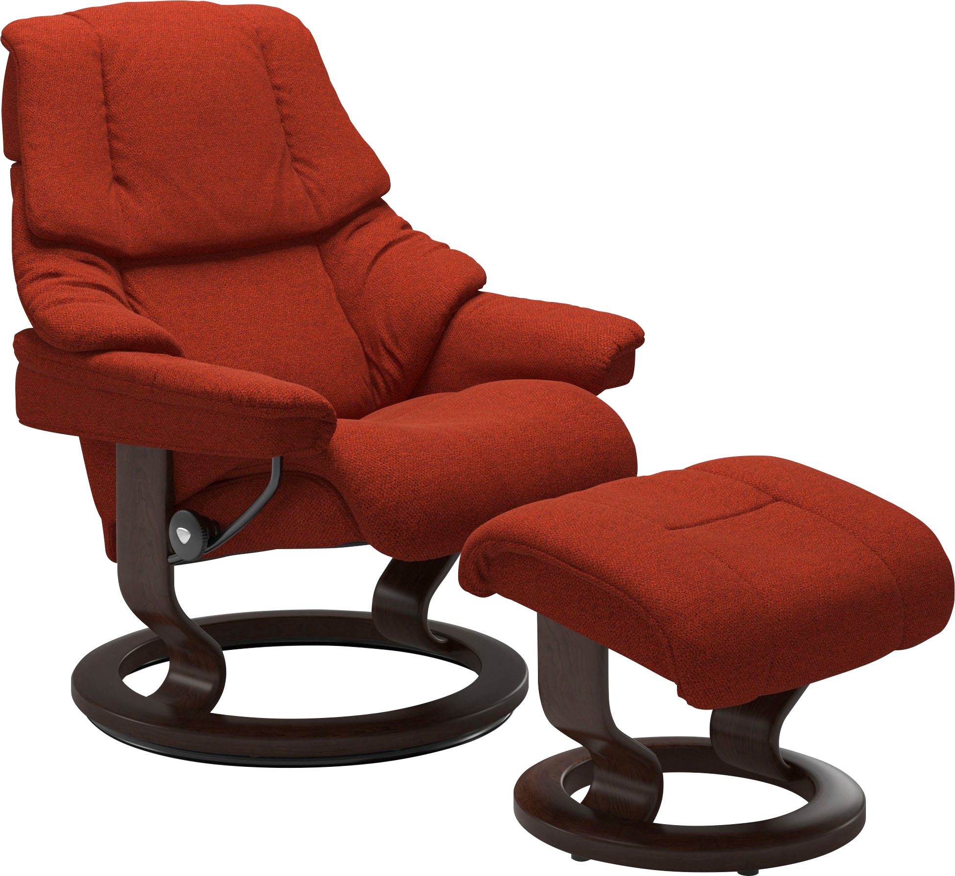 Stressless® Relaxsessel »Reno«, (Set, Relaxsessel mit Hocker), mit Hocker, mit Classic Base, Größe S, M & L, Gestell Braun