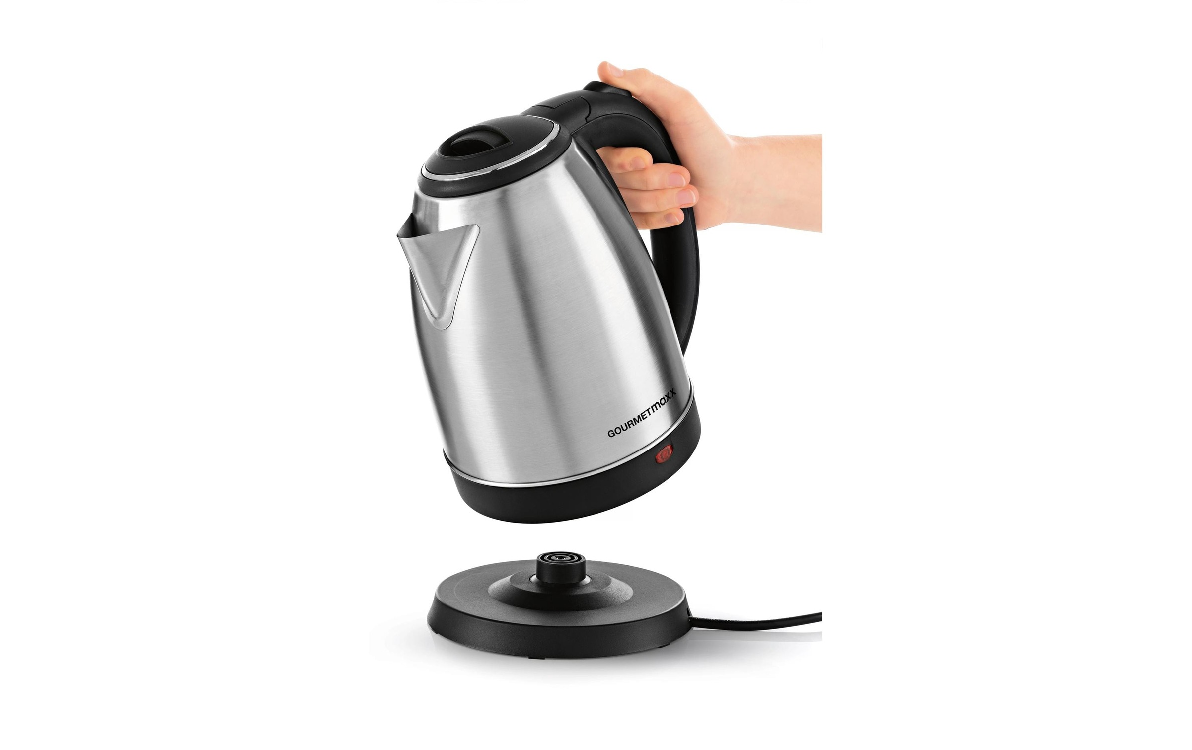 GOURMETmaxx Wasserkocher »45505 l, Schwarz/Silber« 1,8 l 1500 W