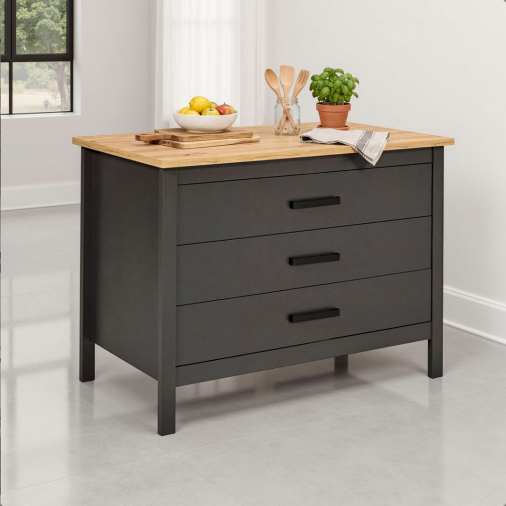 Bartisch INTER LINK, B:124cm H:91cm T:75cm, schwarz, Küche, Tische, "Pienza im Skandi Look, multifunktional für Küche & Essbereich, Weiss",