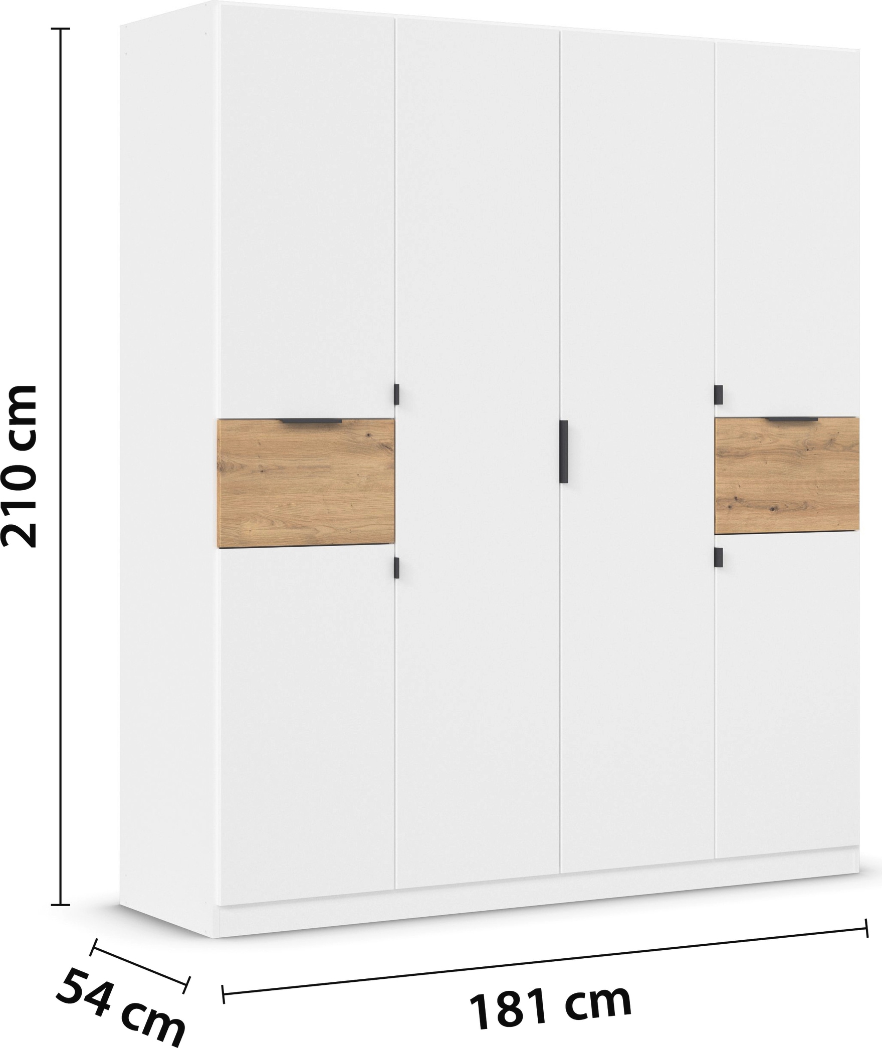 rauch Drehtürenschrank »Kleiderschrank Schrank Garderobe Wäscheschrank TICAO«, (Schubladen in der Höhe variabel positionierbar), mit 2 geräumigen Schubladen, viel Stauraum MADE IN GERMANY