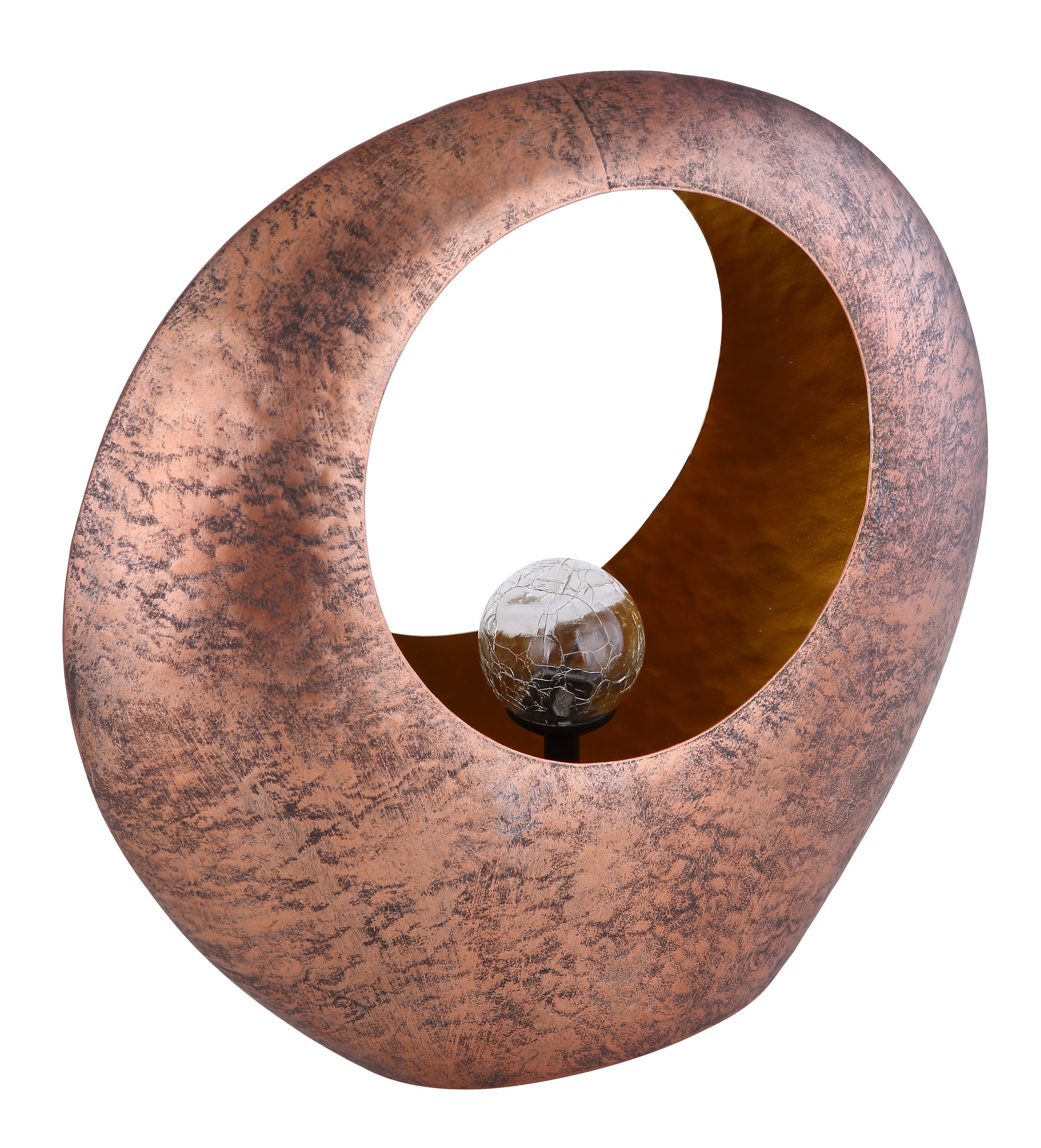 GLOBO LIGHTING LED Solarleuchte »SOLARLEUCHTE METALL MESSINGFARBEN, 1XLED-Modul« LED-Modul 1 Stk. Warmweiß Messing-Solarleuchte mit Glas crackle, Feuereffekt, LED 0.06W