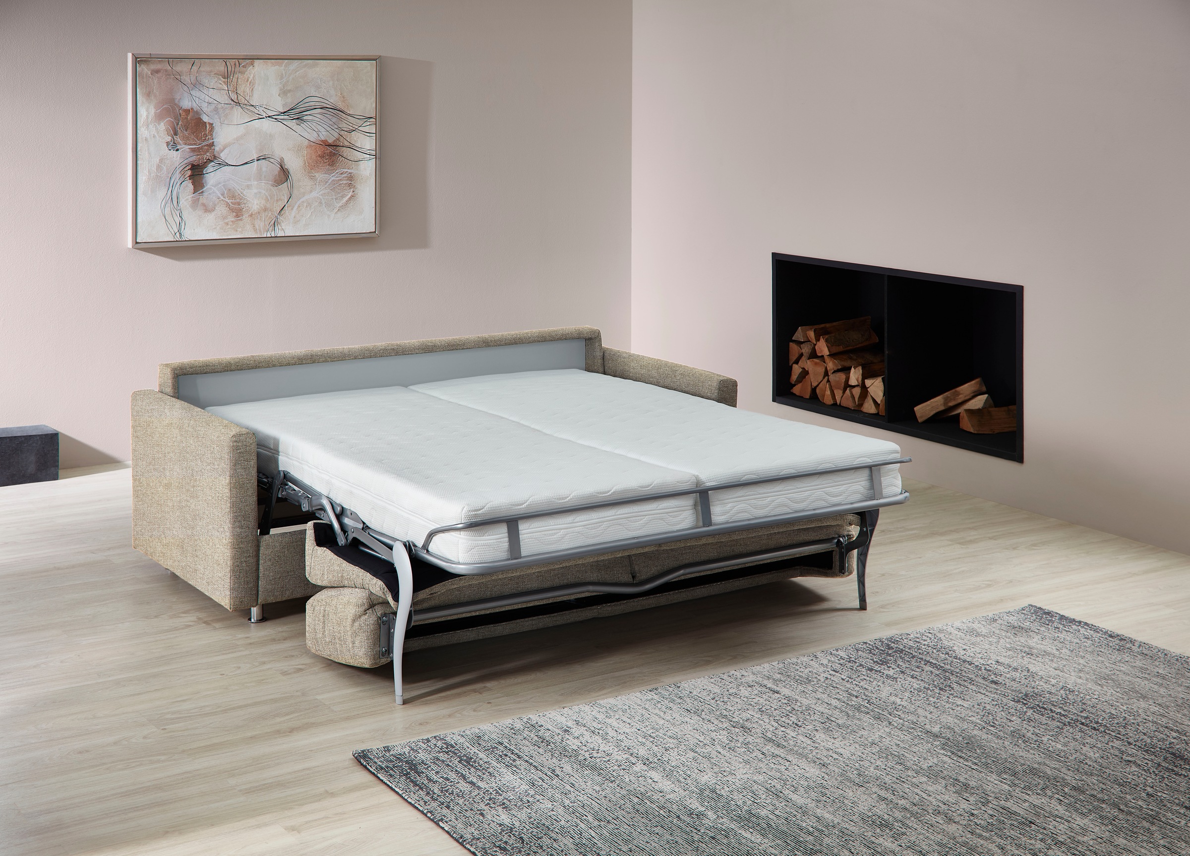 Bali Schlafsofa »JUNARA, Dauerschlaffunkiton, 2 einzelne Matratzen,«, Sensoform- oder Gelformmatratzen und Lattenrost
