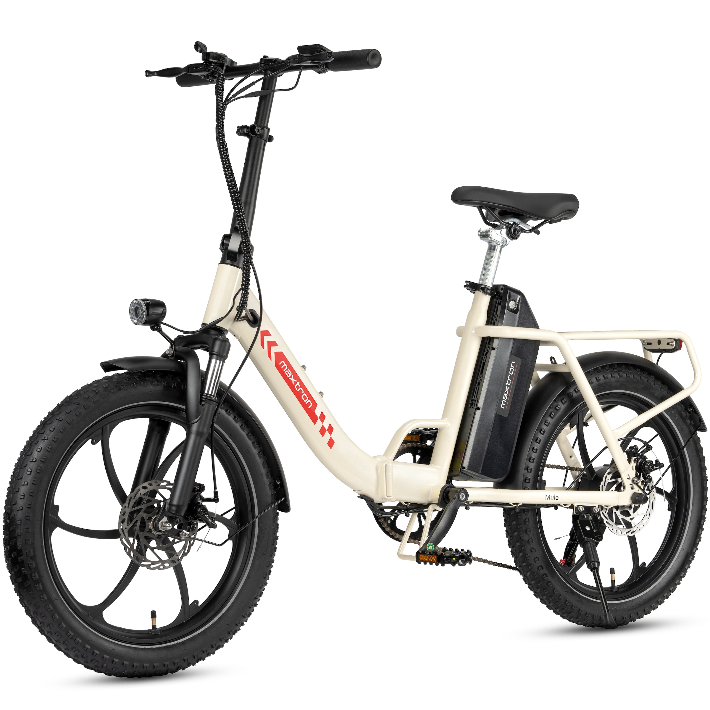 Maxtron »Maxtron MULE Klapprad« 7 Gang Shimano ALTUS Schaltwerk Kettenschaltung 350 W Packung,  Stadt & Abenteuer: 20" Fatbike mit XXL 20Ah Akku.