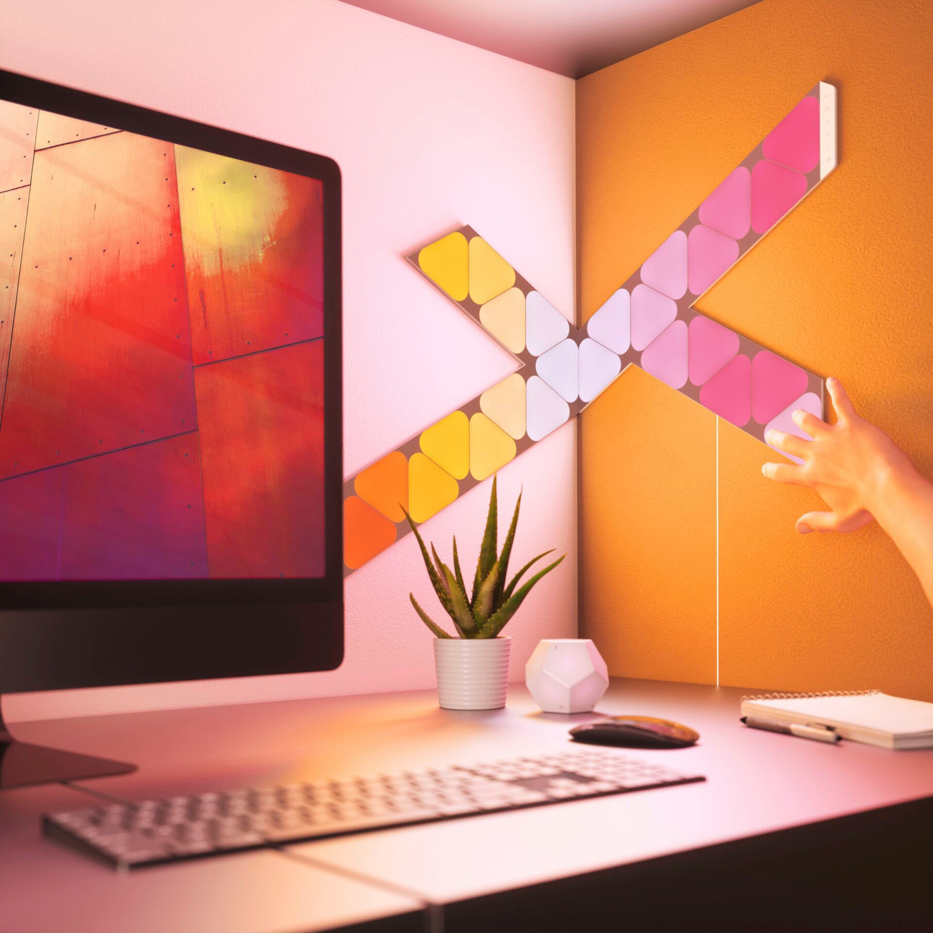 nanoleaf Dekolicht »Nanoleaf Shapes Triangles Mini Starter Kit - 9PK«, Starter Kit - 9 PK, Modulares Stecksystem, Smarte Technologie