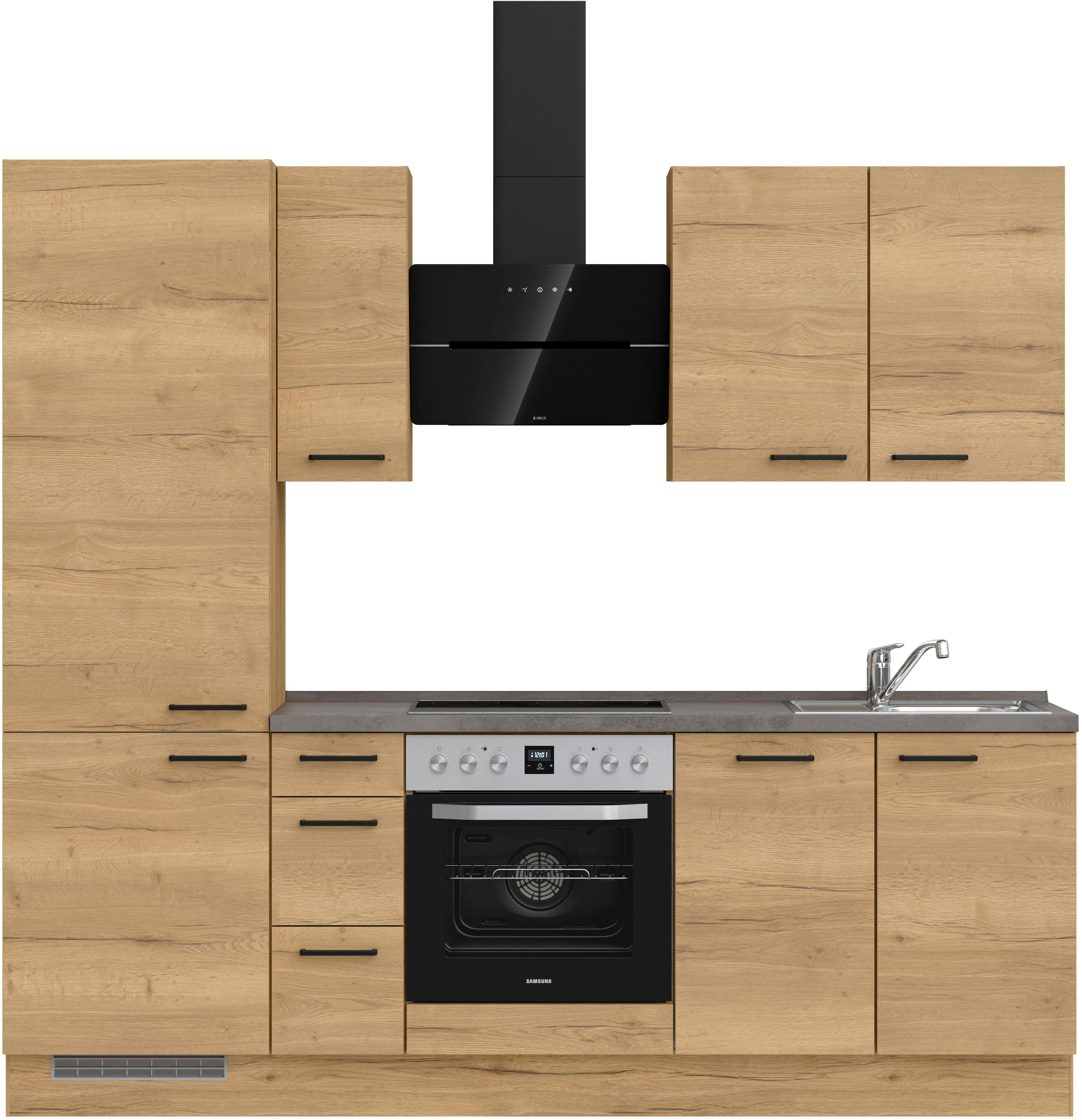nobilia Küchenzeile ""Structura II", NEU: individuell anpassbar mit gratis Profi-Beratung" vormontiert, Breite 240 cm, Ausrichtung wählbar, wahlw. mit E-Geräten
