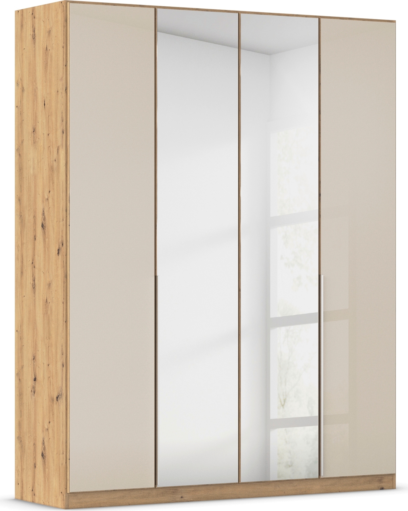 OTTO home Drehtürenschrank "Kleiderschrank Schrank Garderobe AGORDO mit Glasfront und Spiegel" in zwei Griff-Farben, Breiten 91-405 cm, durchdachte Innenausstattung, in 8 Breiten und 2 Höhen MADE IN GERMANY
