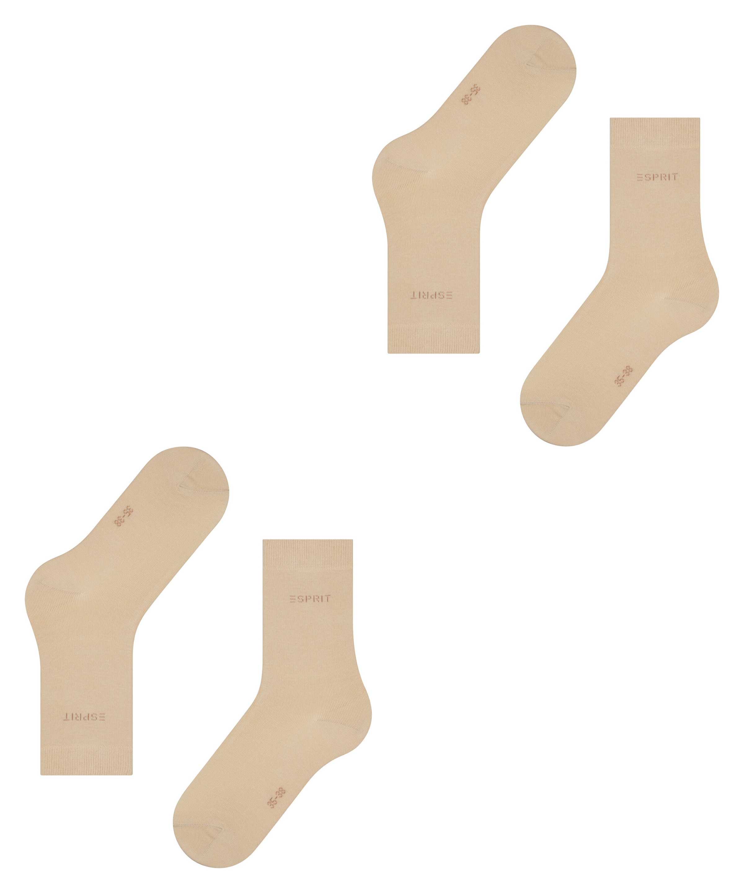 Esprit Socken »Uni«, (2 Paar, 2er Pack), aus elastischem Material, atmungsaktiv