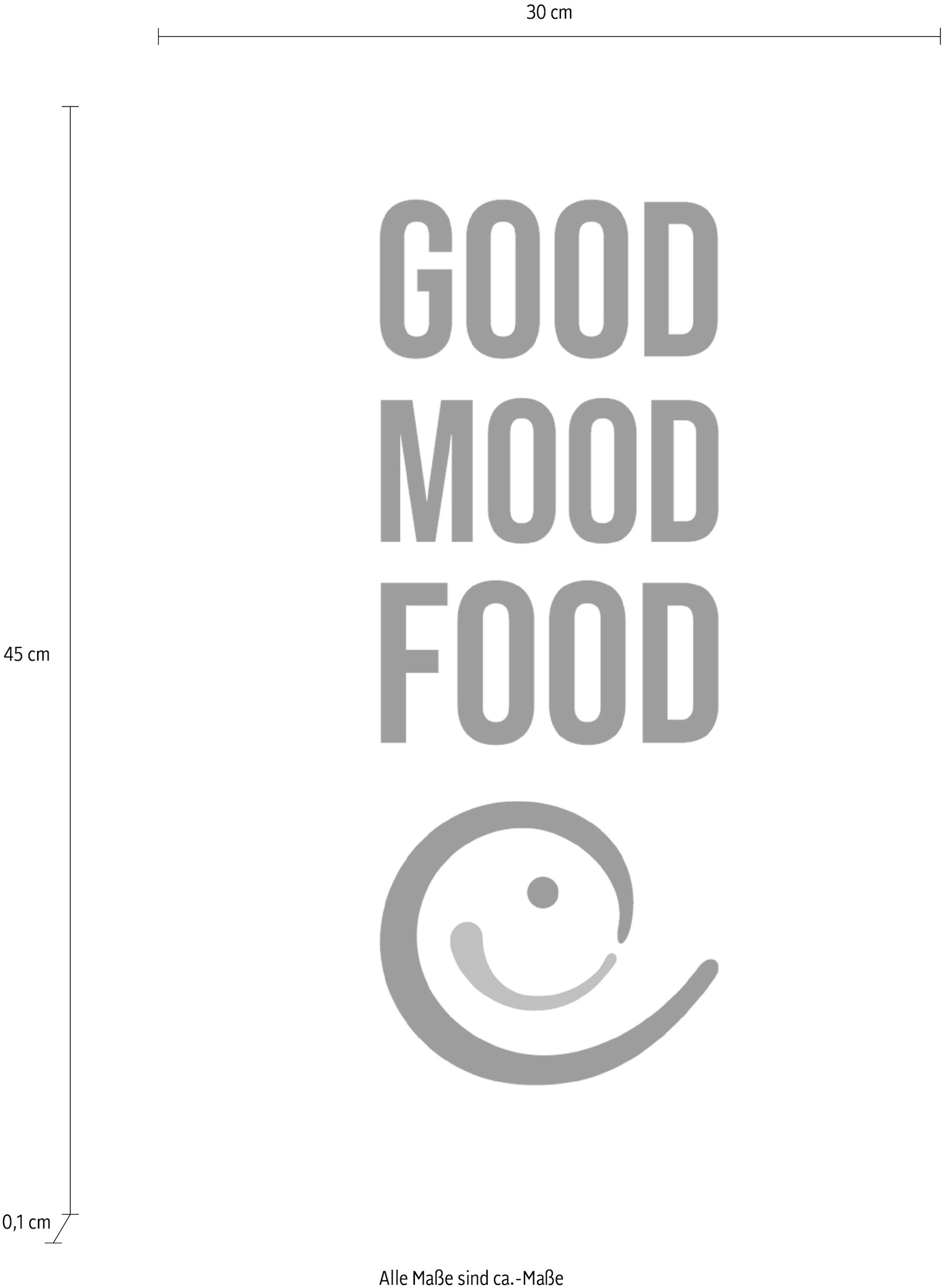 queence Wanddekoobjekt »GOOD MOOD FOOD«, Stahlschild, Blechschild, Spruch, Witzig, Wanddeko, retro, 20x30cm