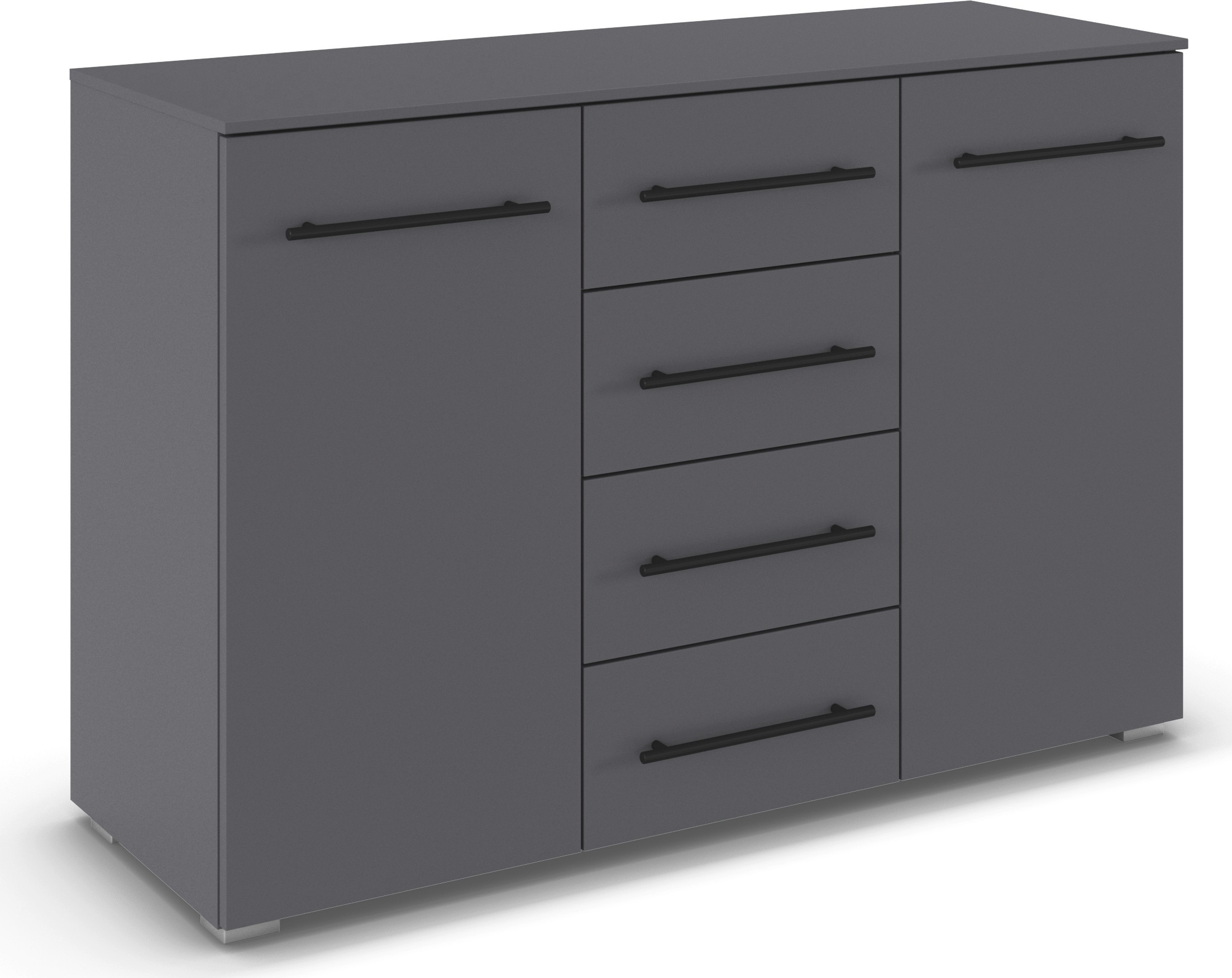 OTTO home Kombikommode "Highboard Sideboard Schubladenkommode Kommode Schlafzimmer AVOLA" Breite 120 cm inkl. SOFT-CLOSE-FUNKTION mit Dekorfront, vier große Schubladen und 2 Türen, mit 4 Einlegeböden MADE IN GERMANY