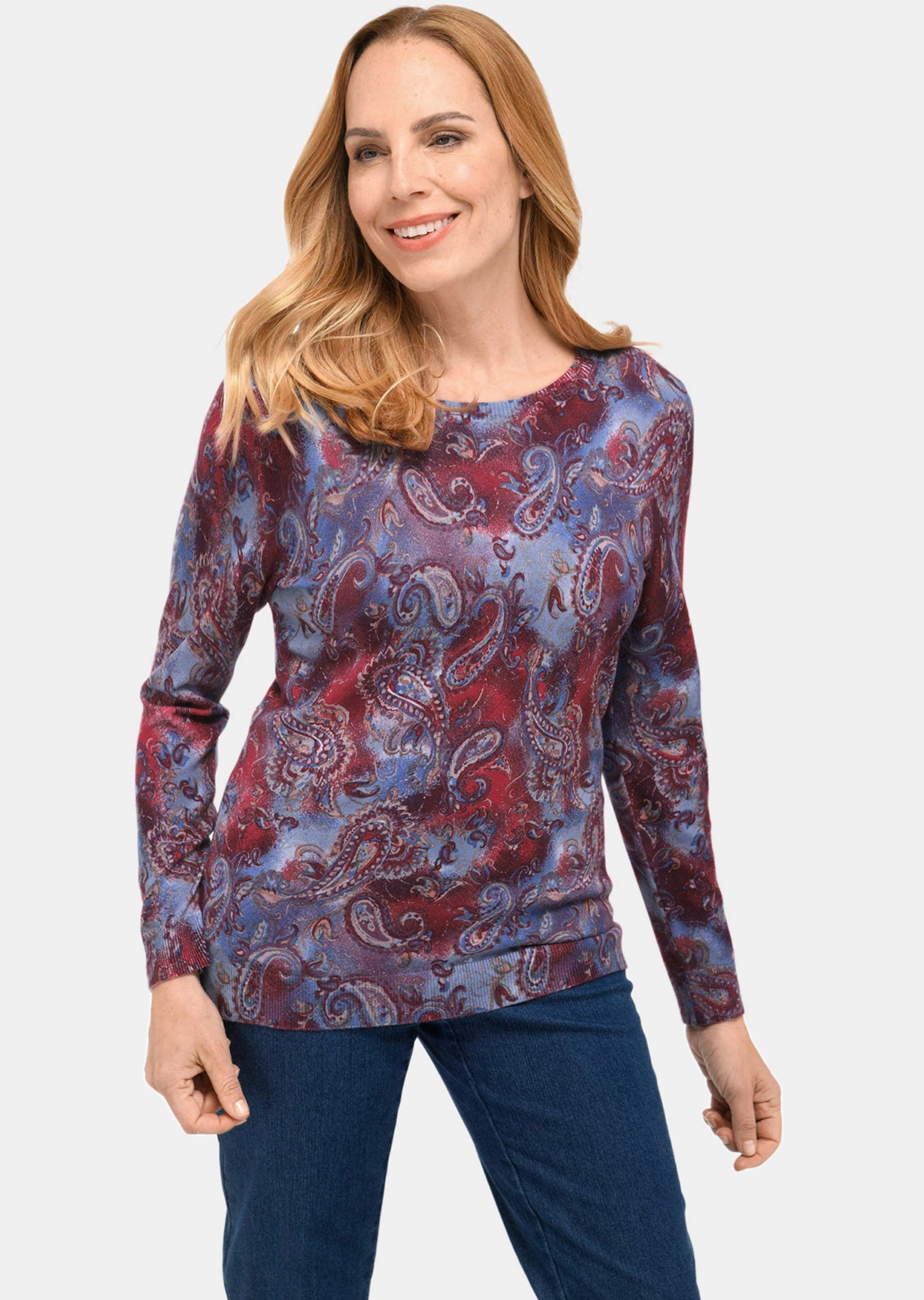 GOLDNER 2-in-1-Pullover "Sportlich-femininer Druckpullover" Hochwertig gedr günstig online kaufen