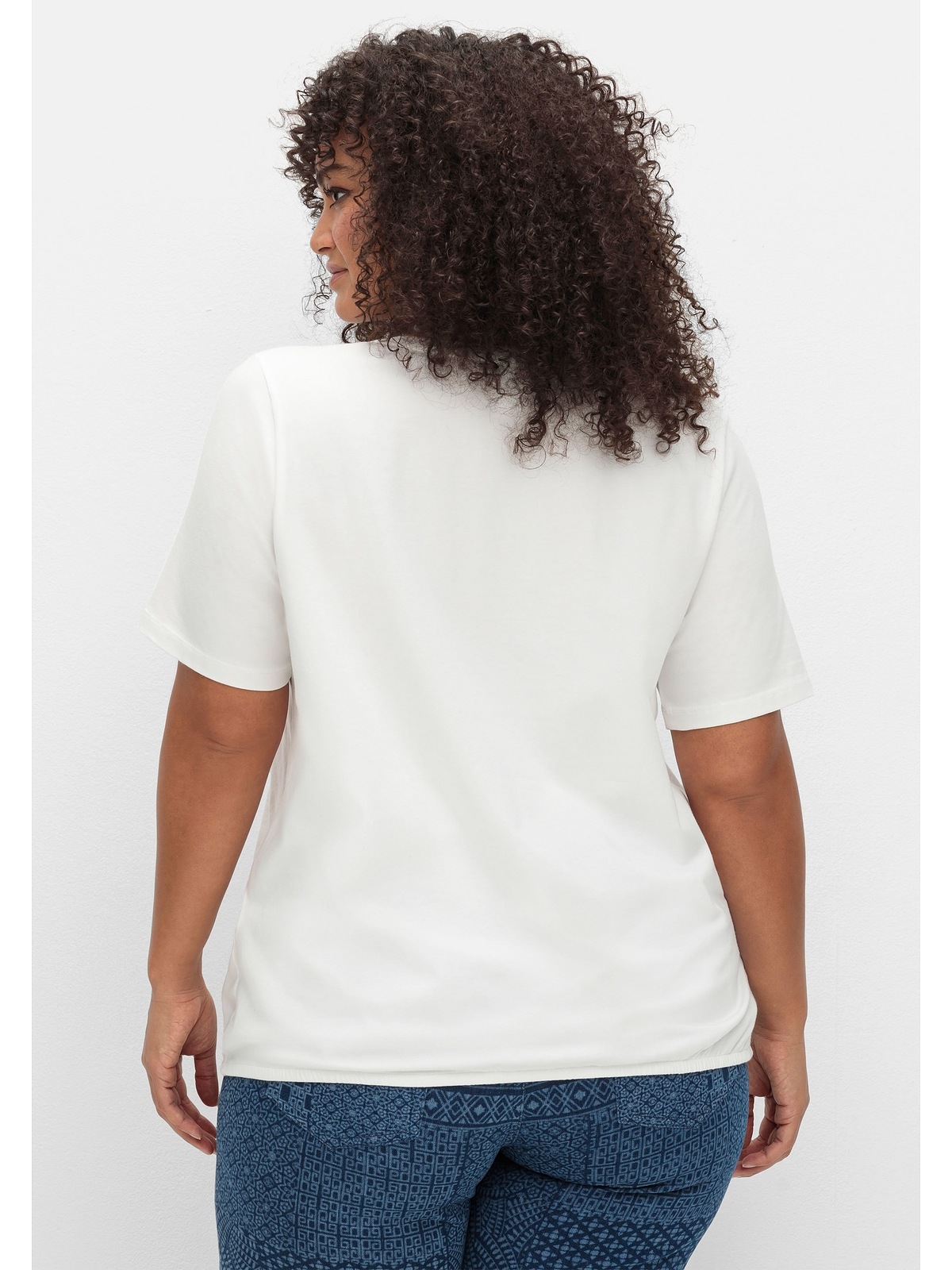 Sheego T-Shirt »Große Größen«, mit Blumenprint und Gummizugbund