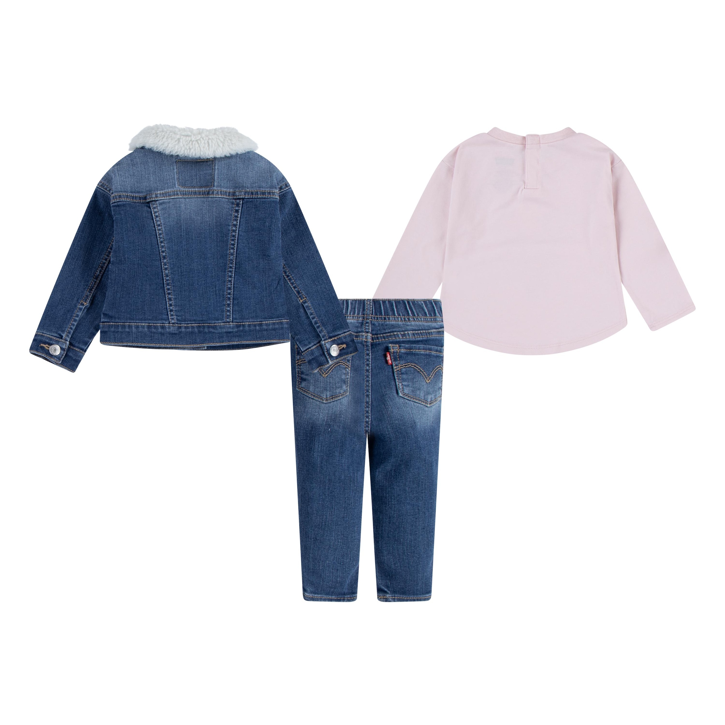 Levi's® Kids Shirt, Hose & Jäckchen »LVG 3PC SHERPA TRUCKER & JEAN«, im Jeans-Look, for Girls
