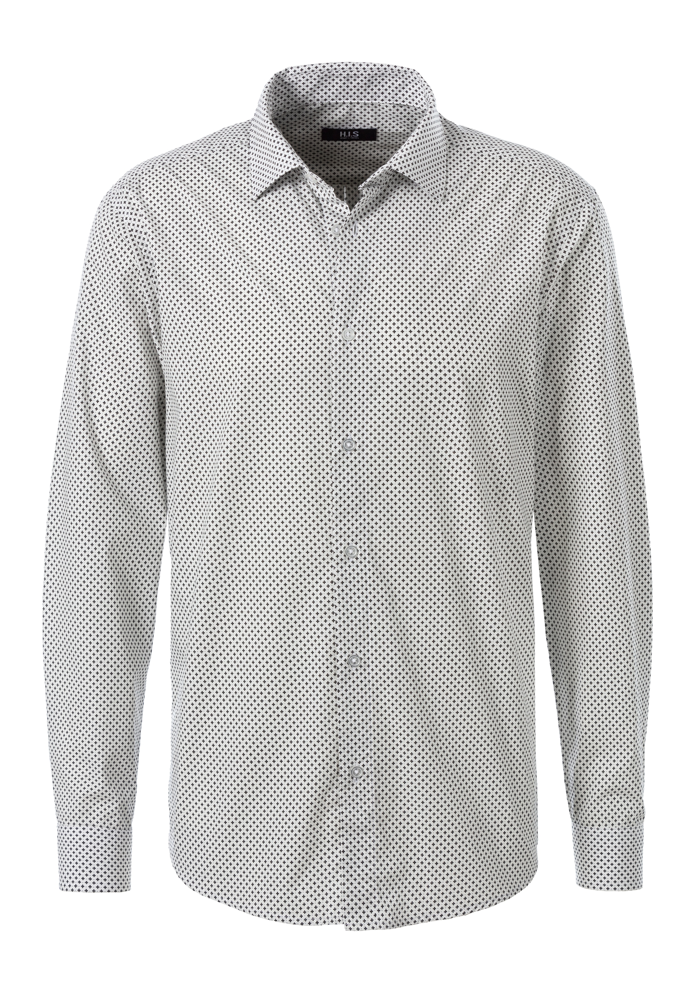 H.I.S Langarmhemd »Regular fit«, mit Haifischkragen und allover Print aus reiner Baumwolle