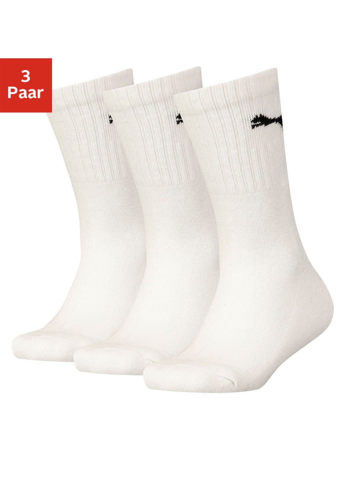 Sportsocken, (3 Paar), Junior mit klassischer Rippe