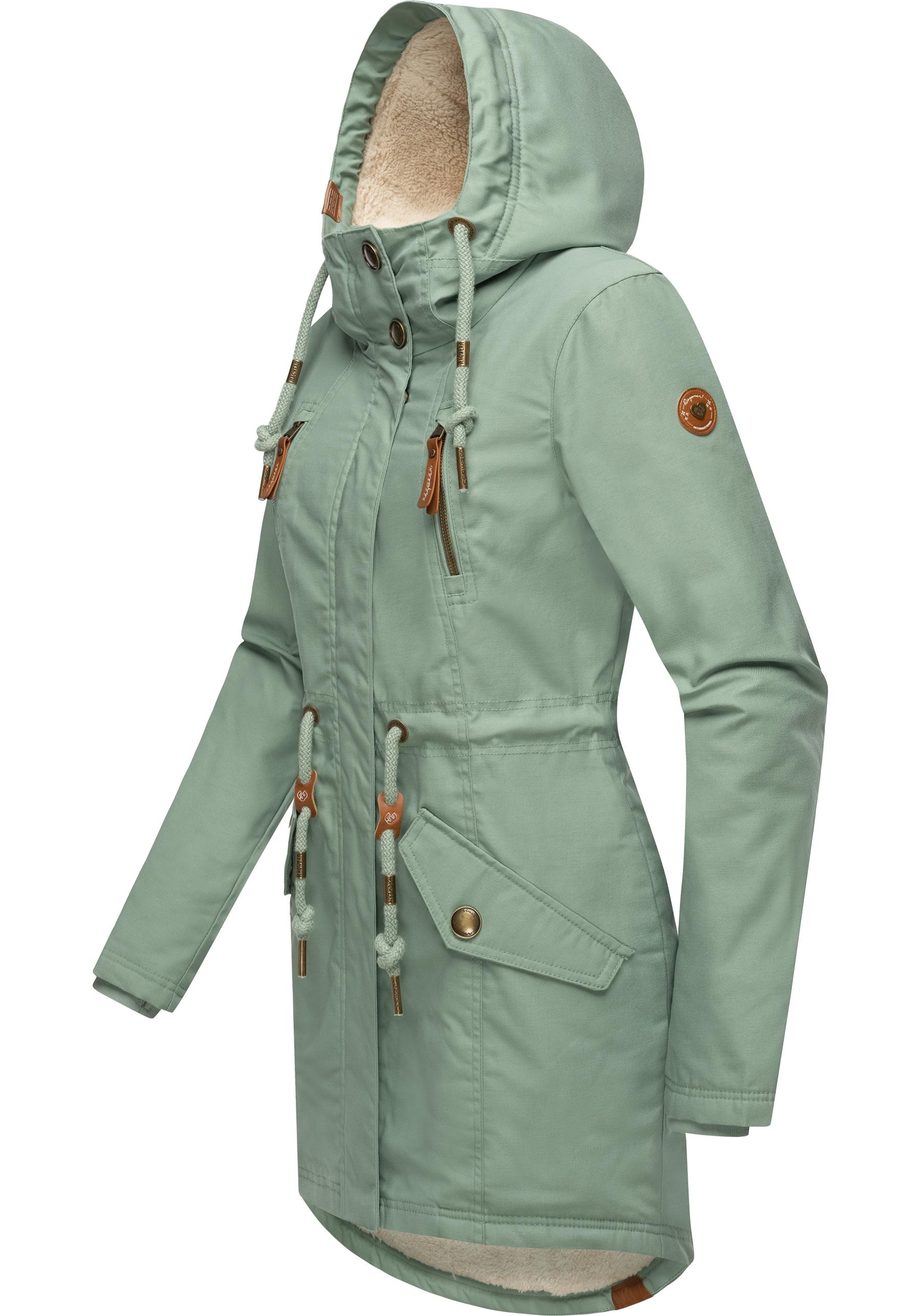 Ragwear Wintermantel »Elsie«, stylischer Winterparka mit Kapuze und Teddyfleece