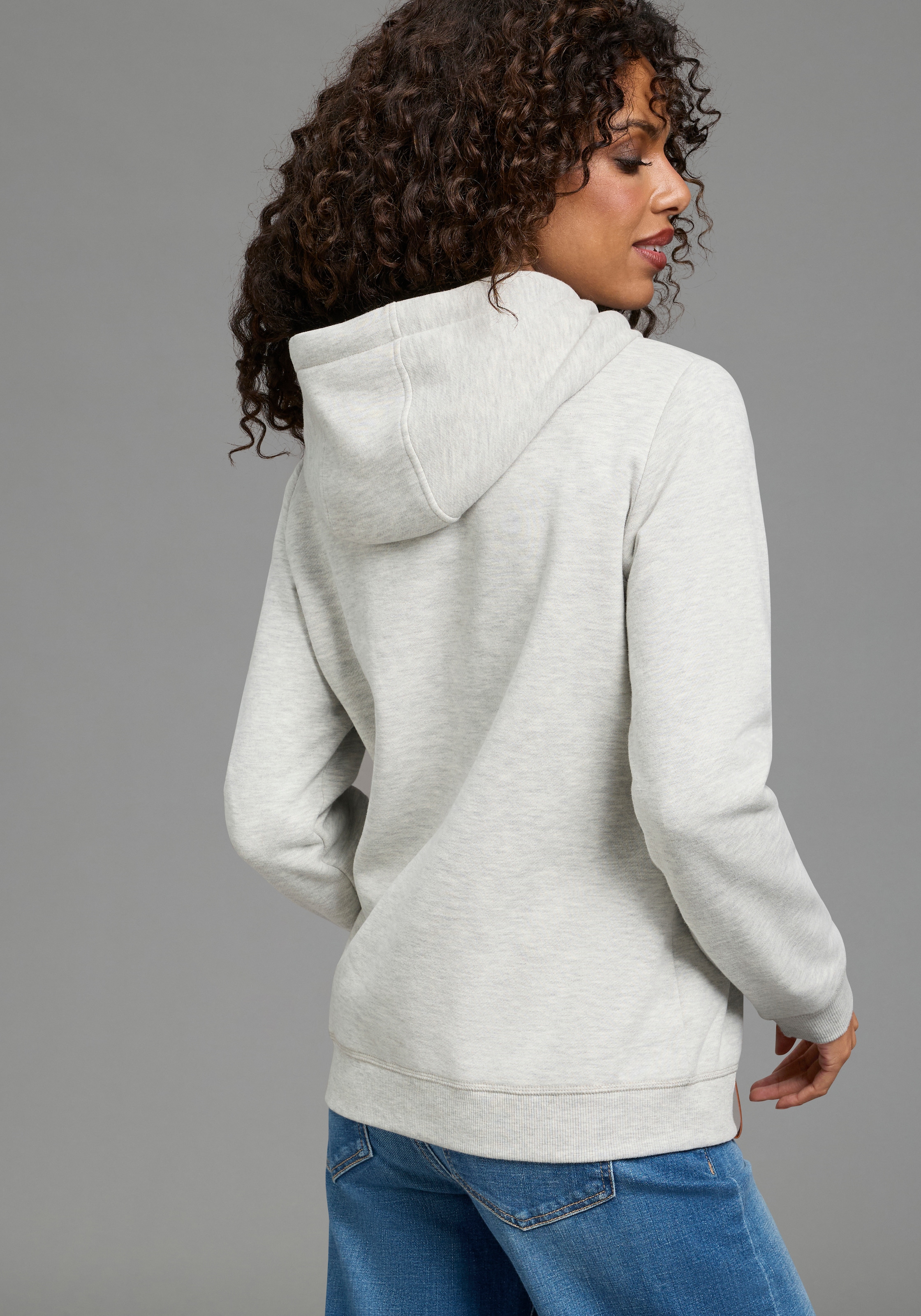 DELMAO Kapuzensweatshirt , Weiche Baumwollmischung mit Print, Kordel und maritimen Details
