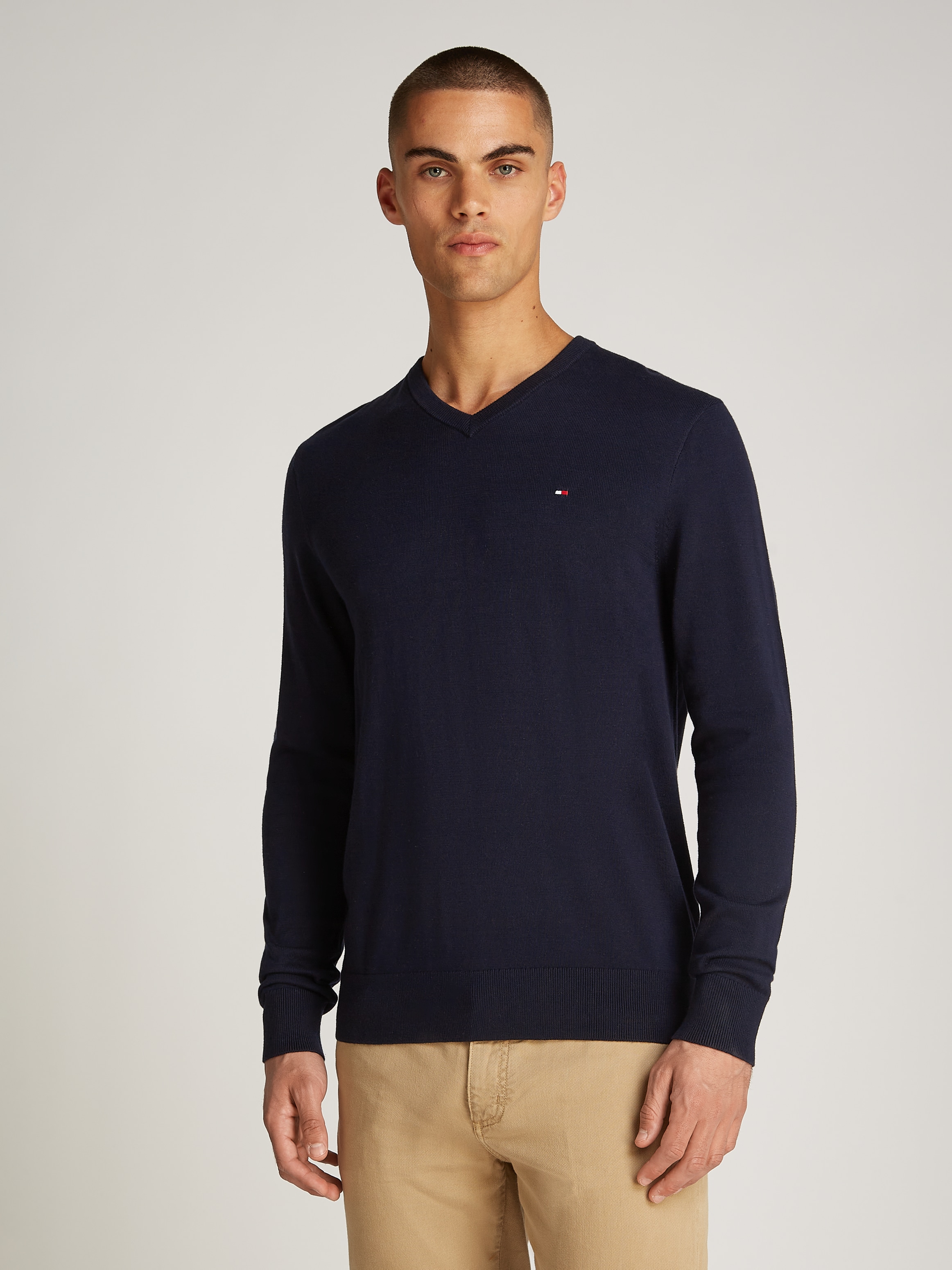 Tommy Hilfiger Strickpullover ESSENTIAL COTTON V NECK günstig online kaufen