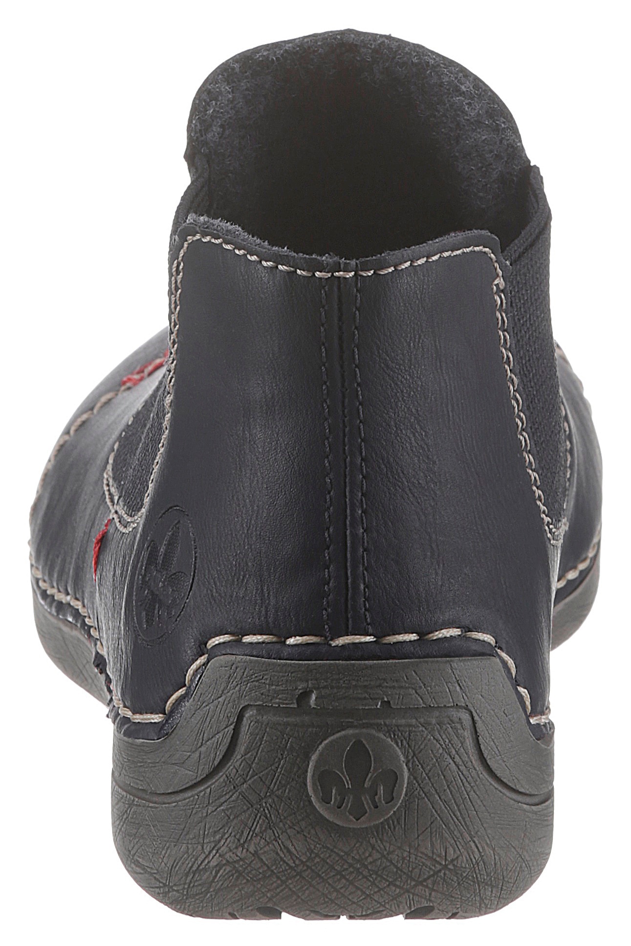 Rieker Chelseaboots, Schlupfboots, Stiefelette mit auffälligen Kontrastnähten