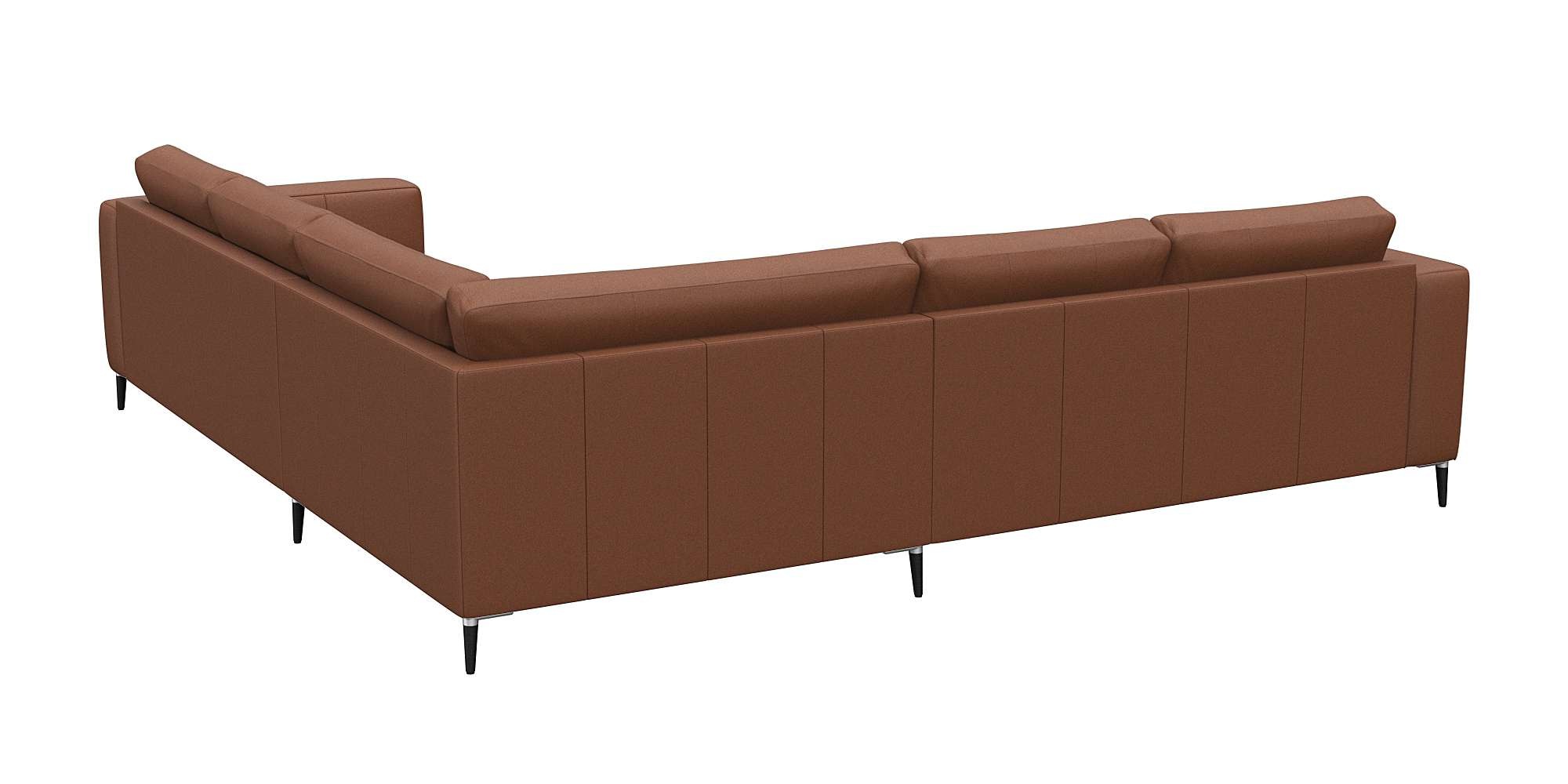 FLEXLUX Ecksofa »Fiore, gleichschenklig, super Sitzkomfort durch Kaltschaum im Sitz«, breite Armlehnen, Füße Alu+schwarz
