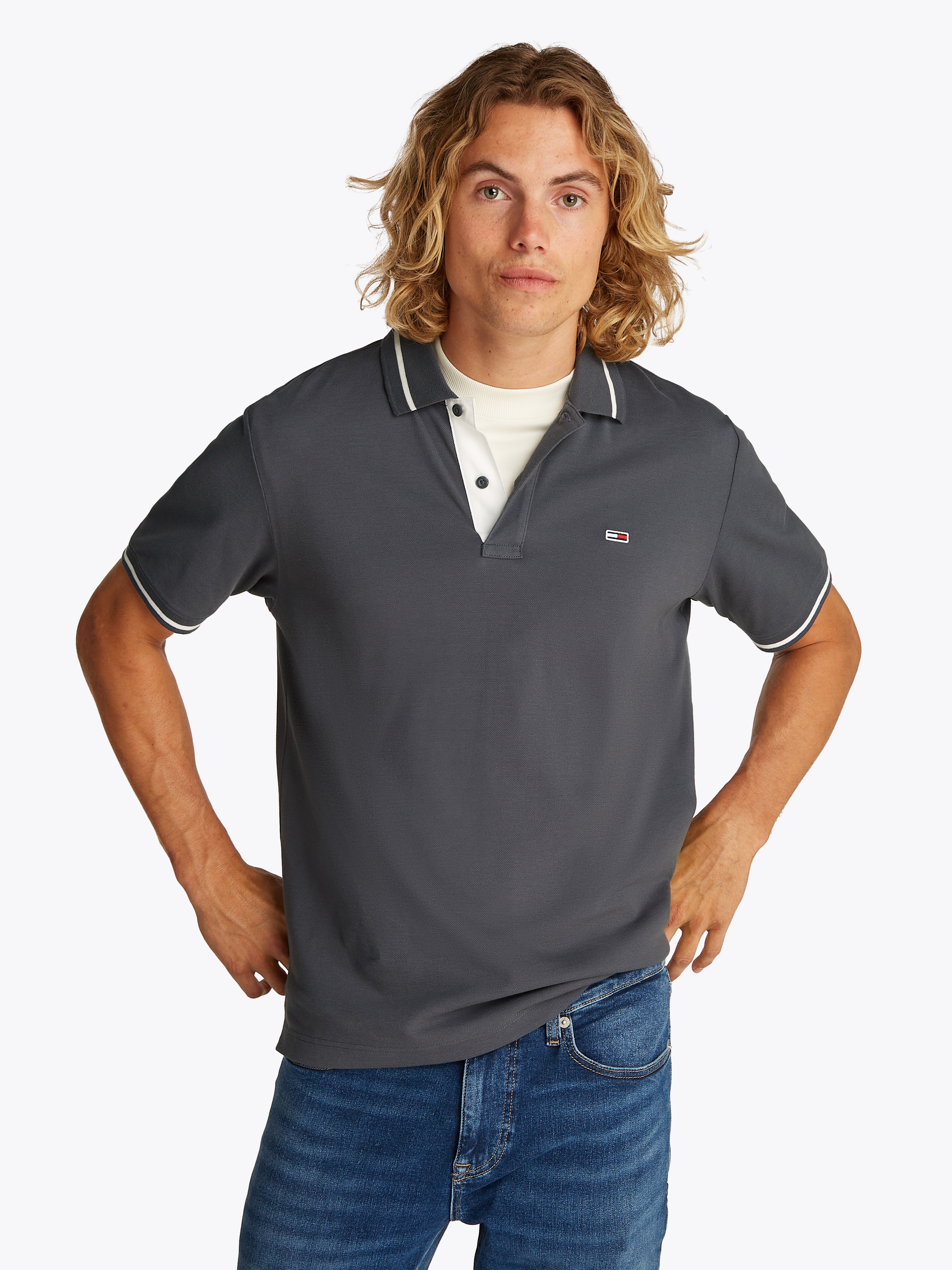 Tommy Jeans Poloshirt "TJM REG TIPPED POLO", mit Streifendetails günstig online kaufen