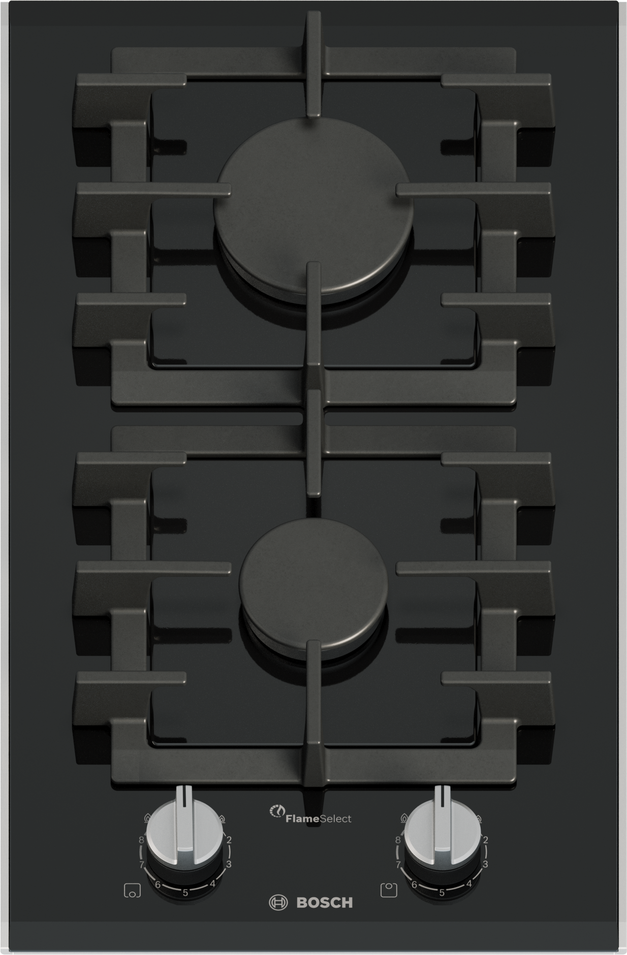BOSCH Gas-Kochfeld "PRB3A6I40", B:30,6cm H:4,9cm T:52,7cm, schwarz, Küche, Kochfelder, Präzises FlameSelect mit 9 Stufen & spülmaschinenfeste