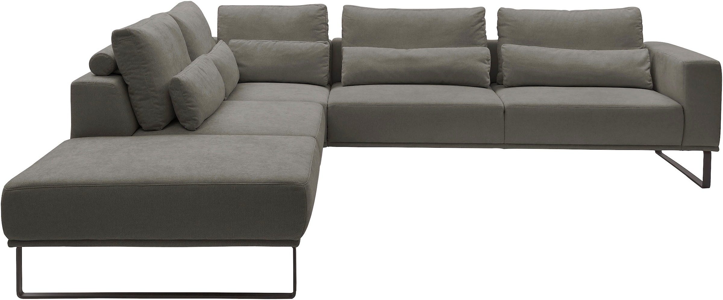 Musterring "JustB PM100 Federkern & Kaltschaum, bequem, Breite 308cm, L-Form" mit Sitztiefenverstellung und Kissen, mit Metallkufe, Maße 290x308 cm