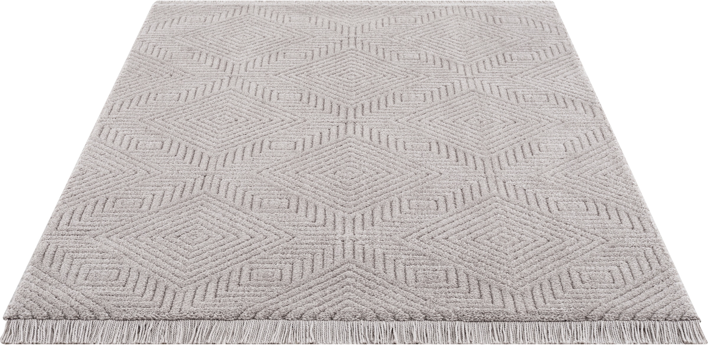 BAUR grafisches Teppich Fransen Teppich Design, Wende- Leonique rechteckig, Boho, im »Duchesse«, 3D-Effekt, mit |