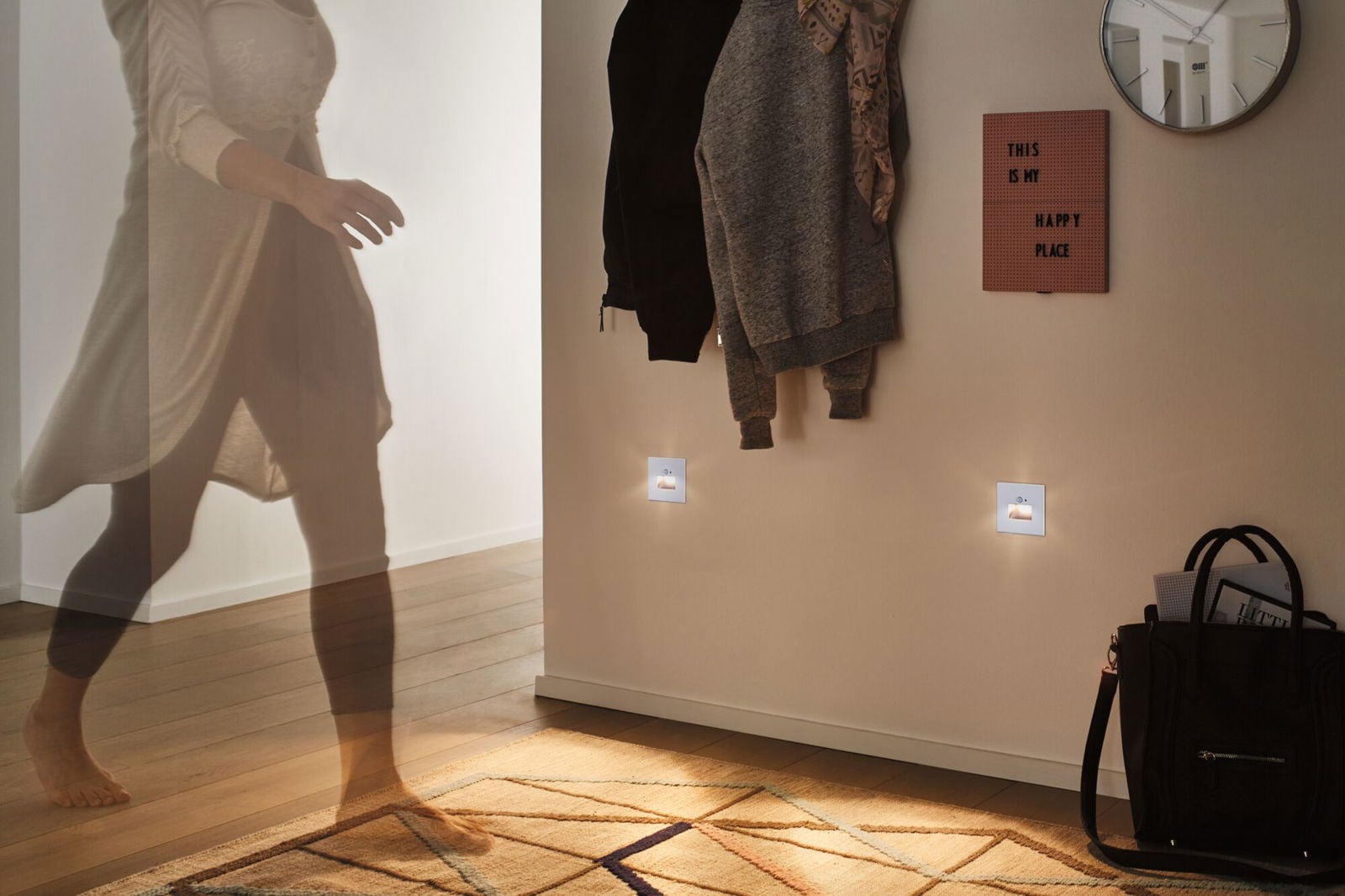 Paulmann LED Einbauleuchte »LED Wandeinbauleuchte Edge Quadro 1,2W 25lm 230V 2700K« 1 Stk. Warmweiß Bewegungsmelder