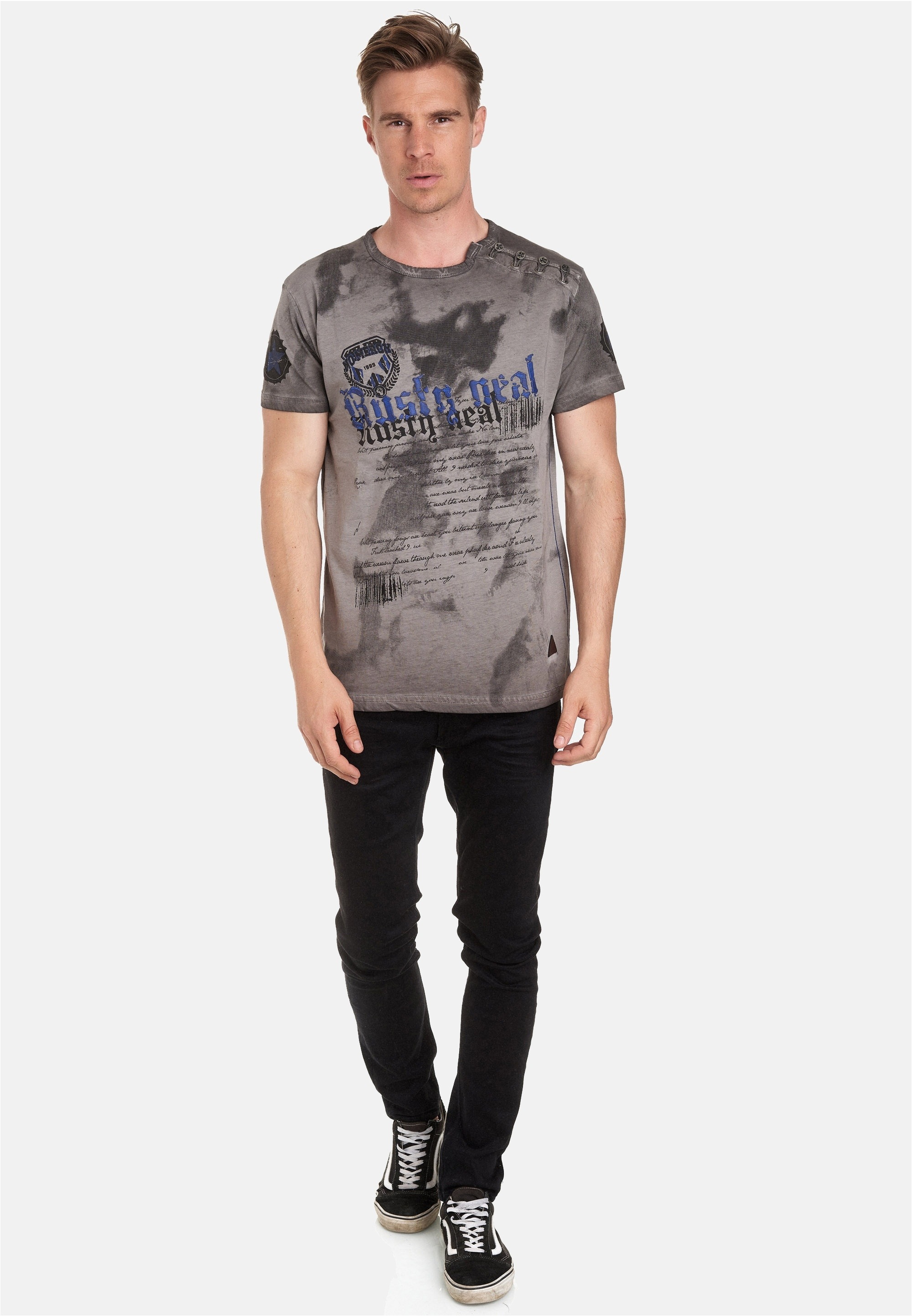 Rusty Neal T-Shirt in tollem Batik-Design