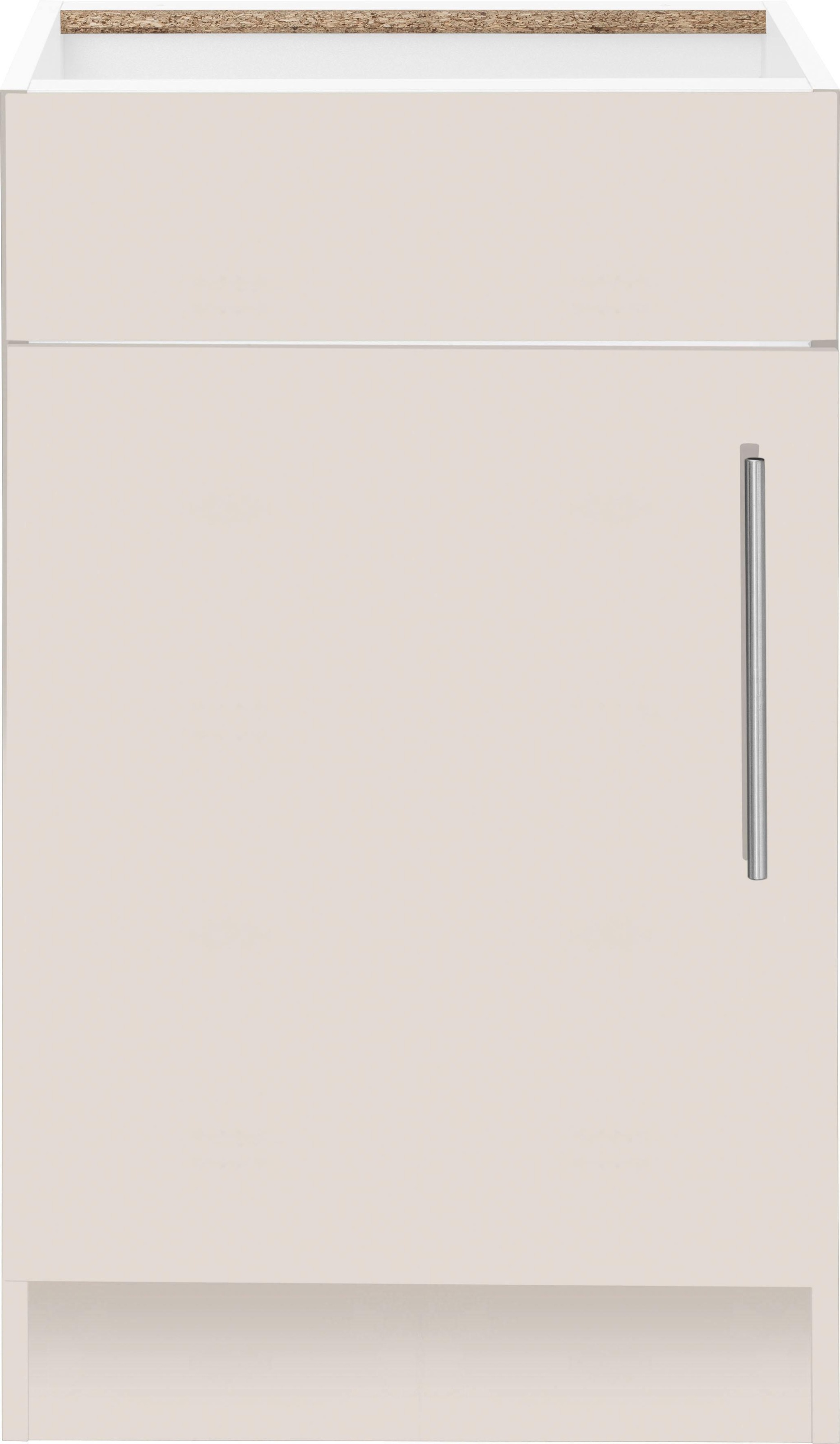 Spülenschrank WIHO KÜCHEN, B:50cm H:82cm T:57cm, beige, Küche, Schränke, "Cali, TOPSELLER", 50 cm breit, ohne Arbeitsplatte
